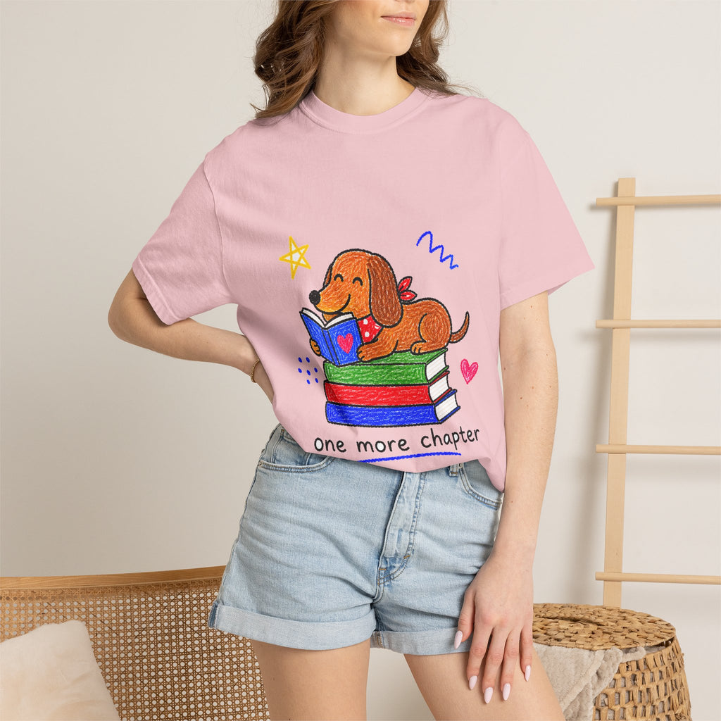 PawJoy Dachshund Book Lover Crayon Tee
