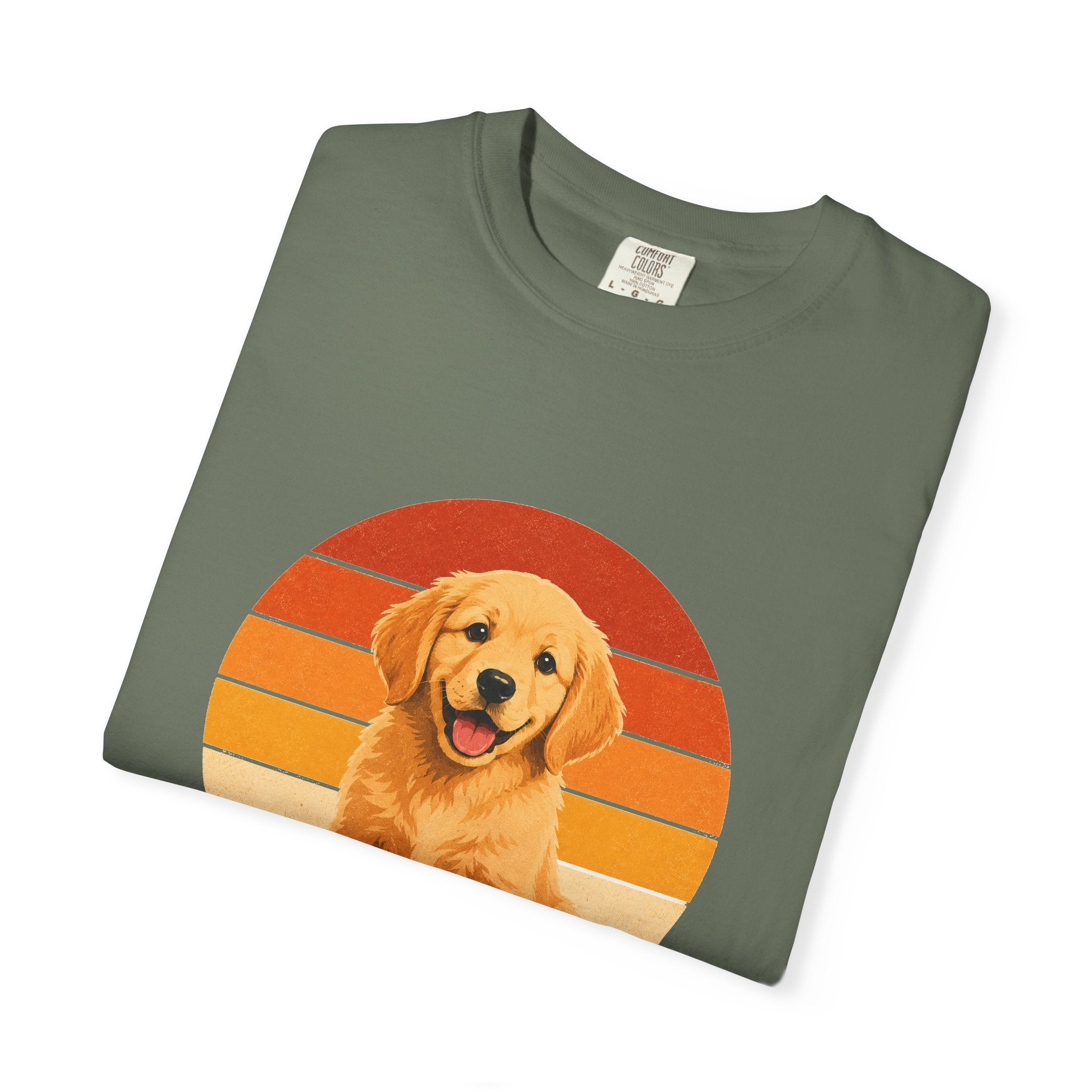 PawJoy Golden Retriever Retro Sunset Tee