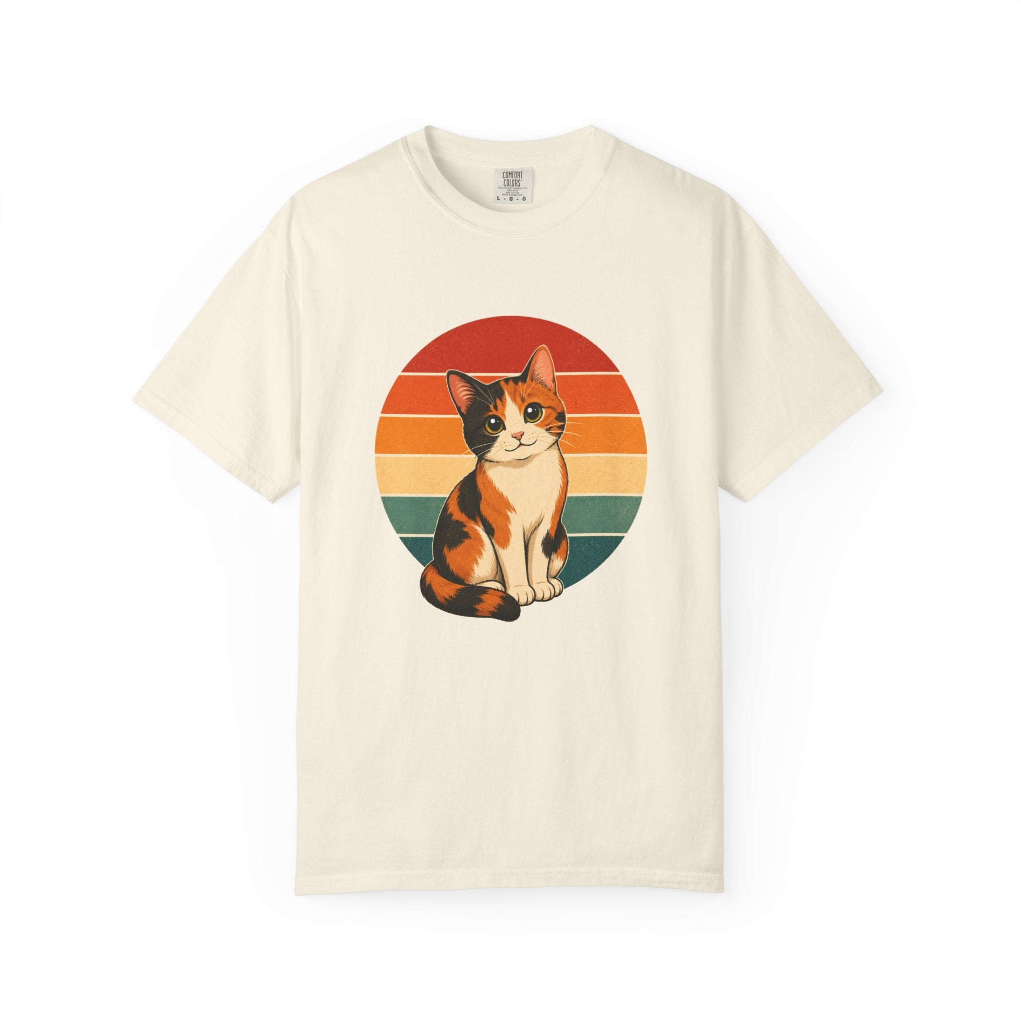 PawJoy Calico Cat Retro Sunset Tee