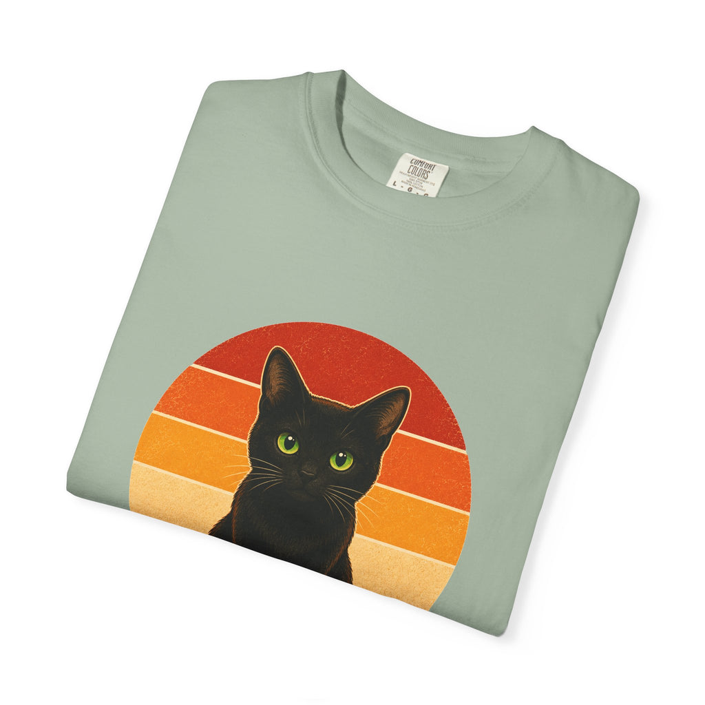 PawJoy Black Cat Retro Sunset Tee
