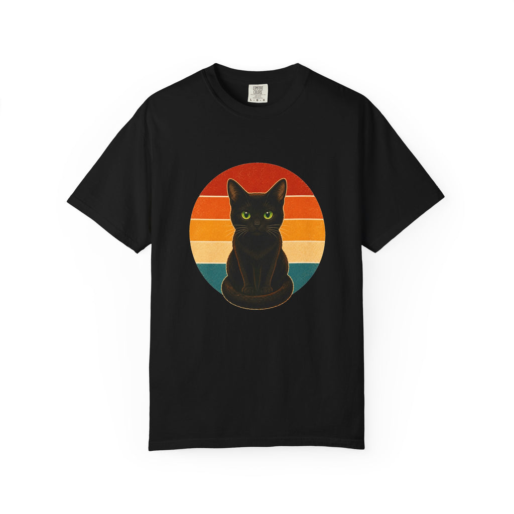 PawJoy Black Cat Retro Sunset Tee