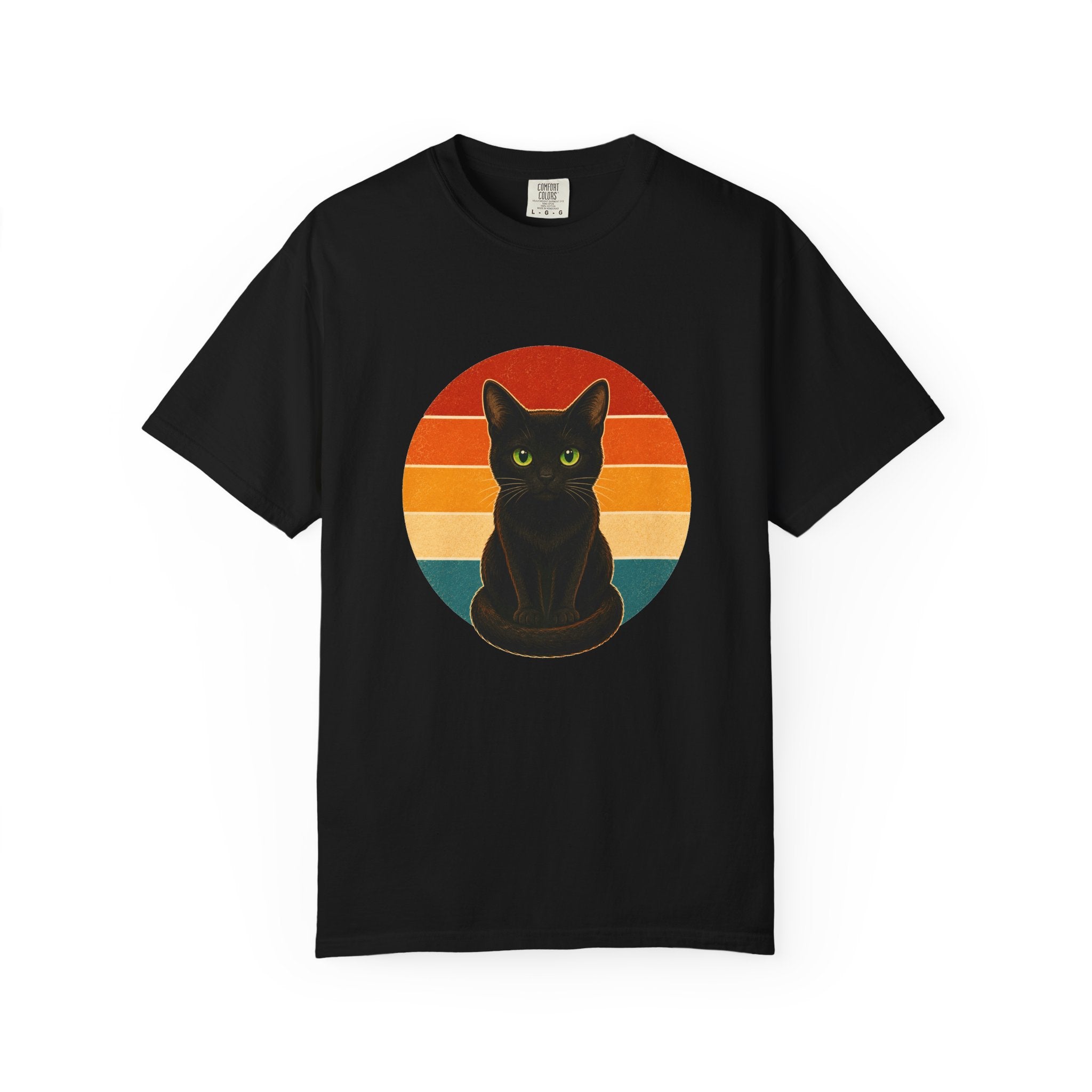 PawJoy Black Cat Retro Sunset Tee