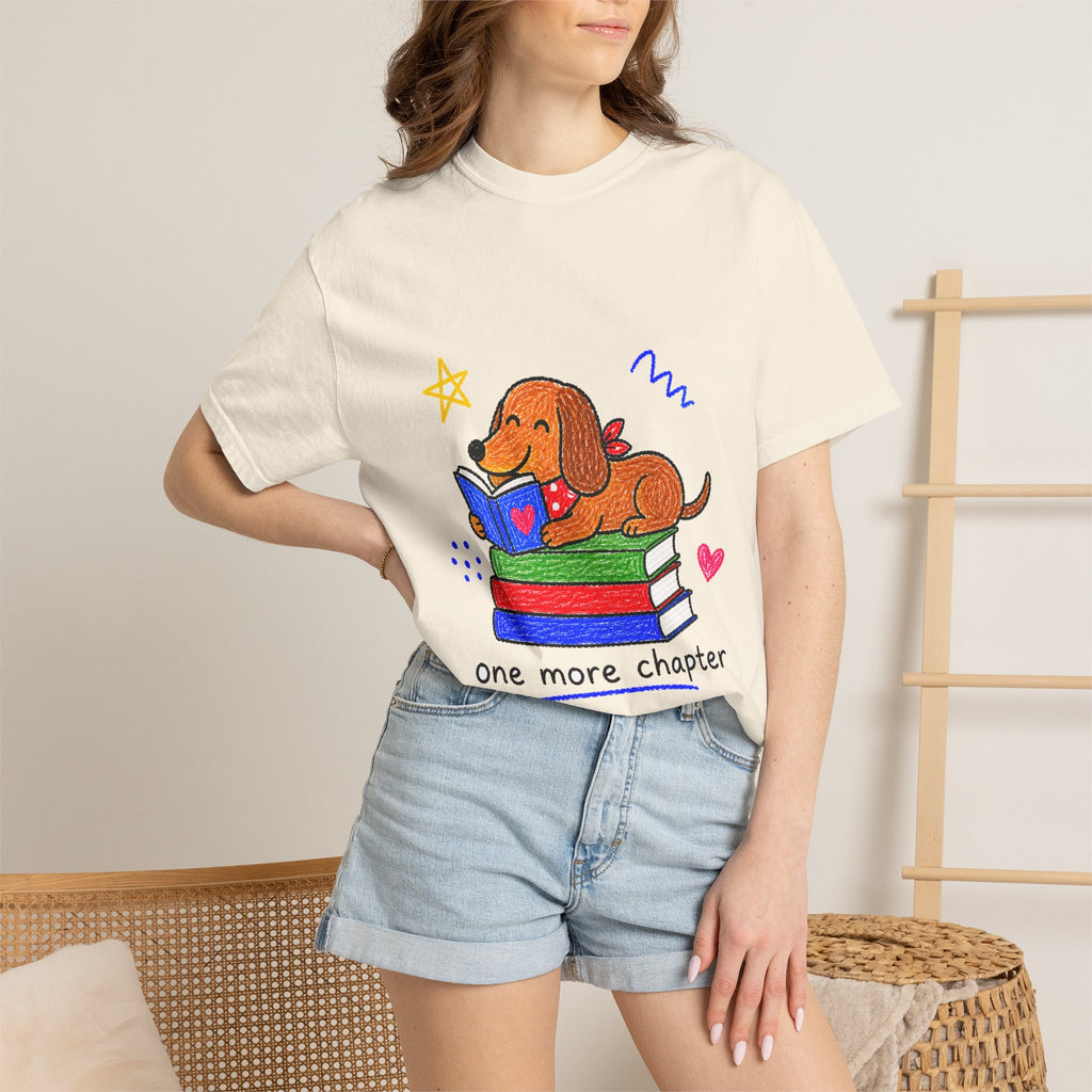 PawJoy Dachshund Book Lover Crayon Tee