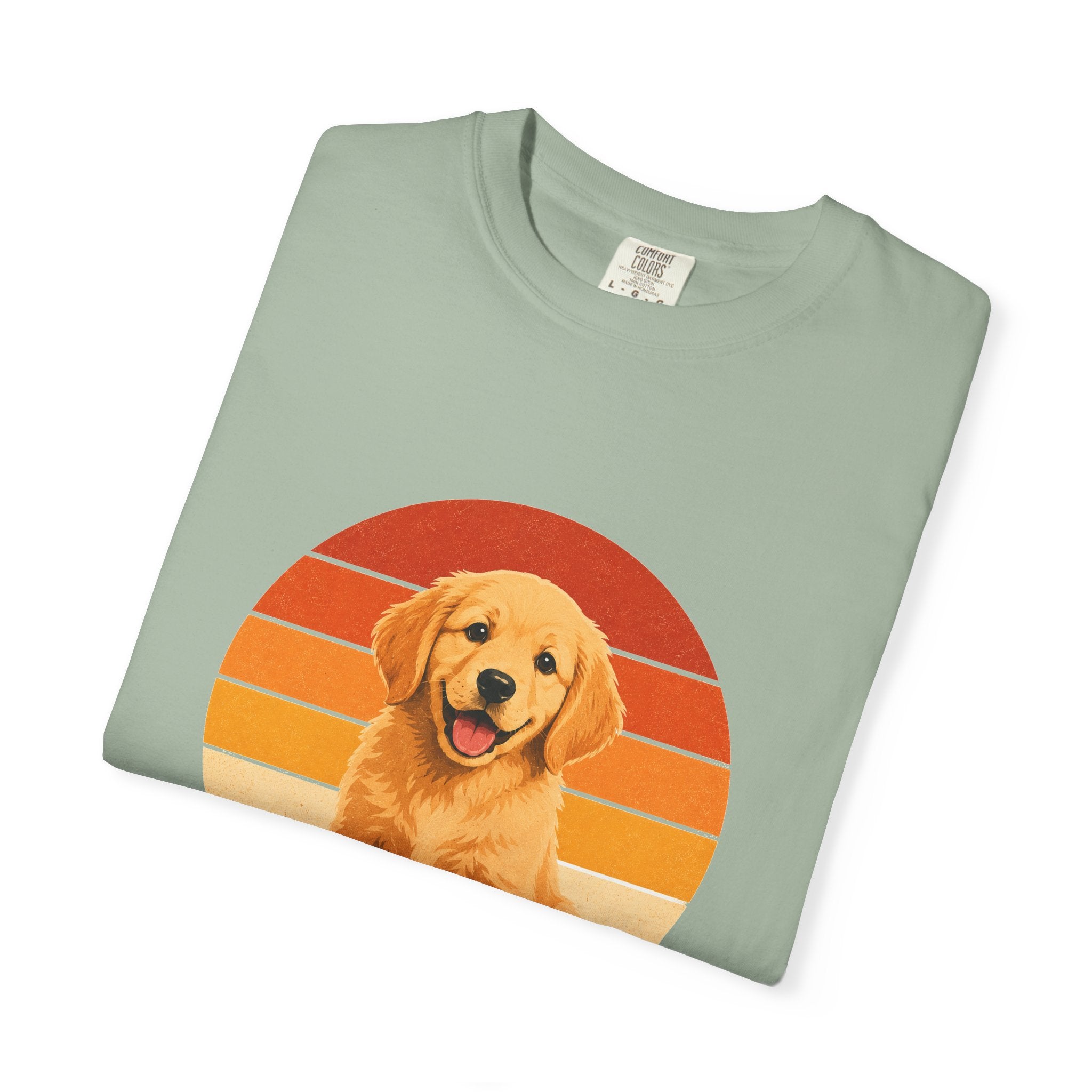 PawJoy Golden Retriever Retro Sunset Tee