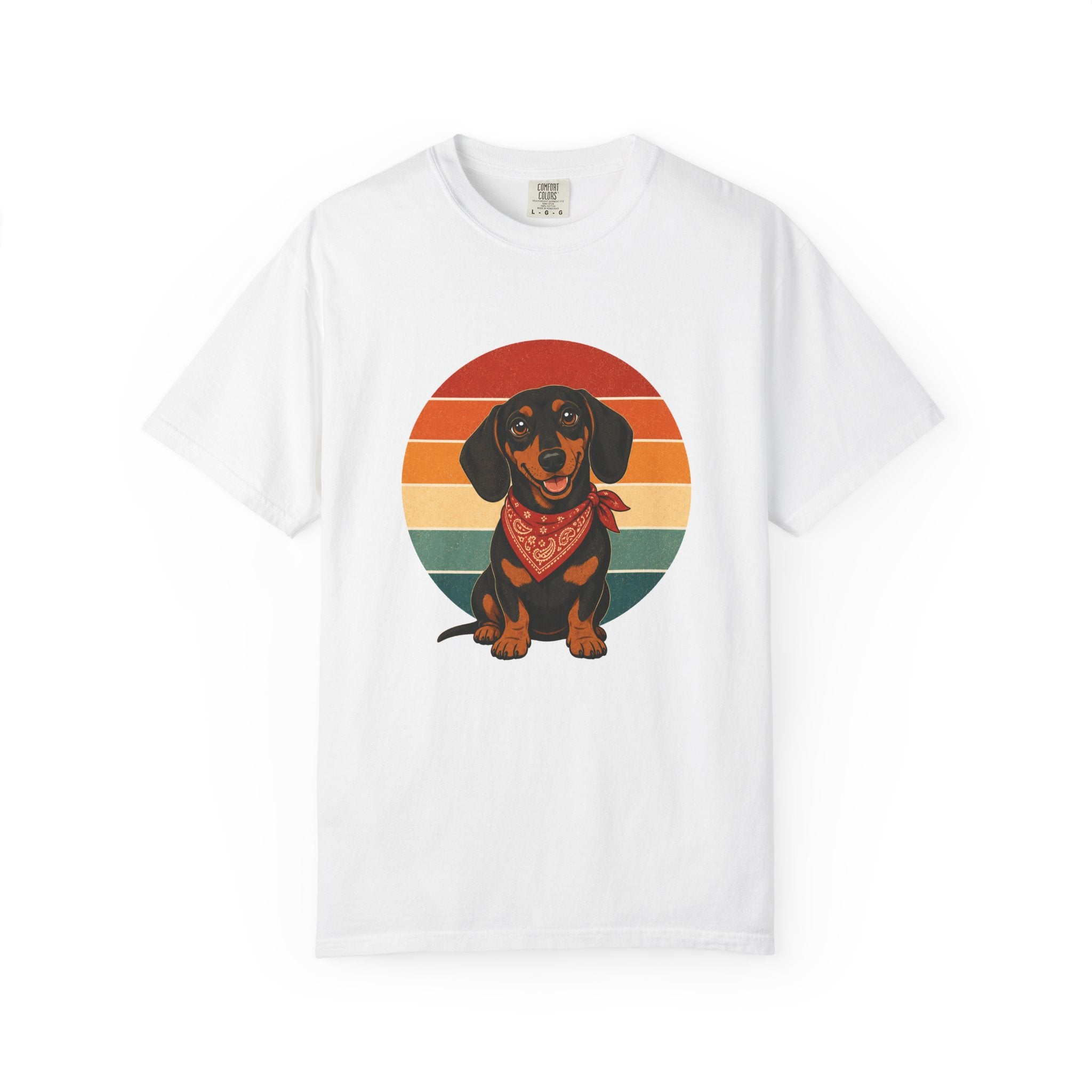 PawJoy Dachshund Bandana Retro Sunset Tee