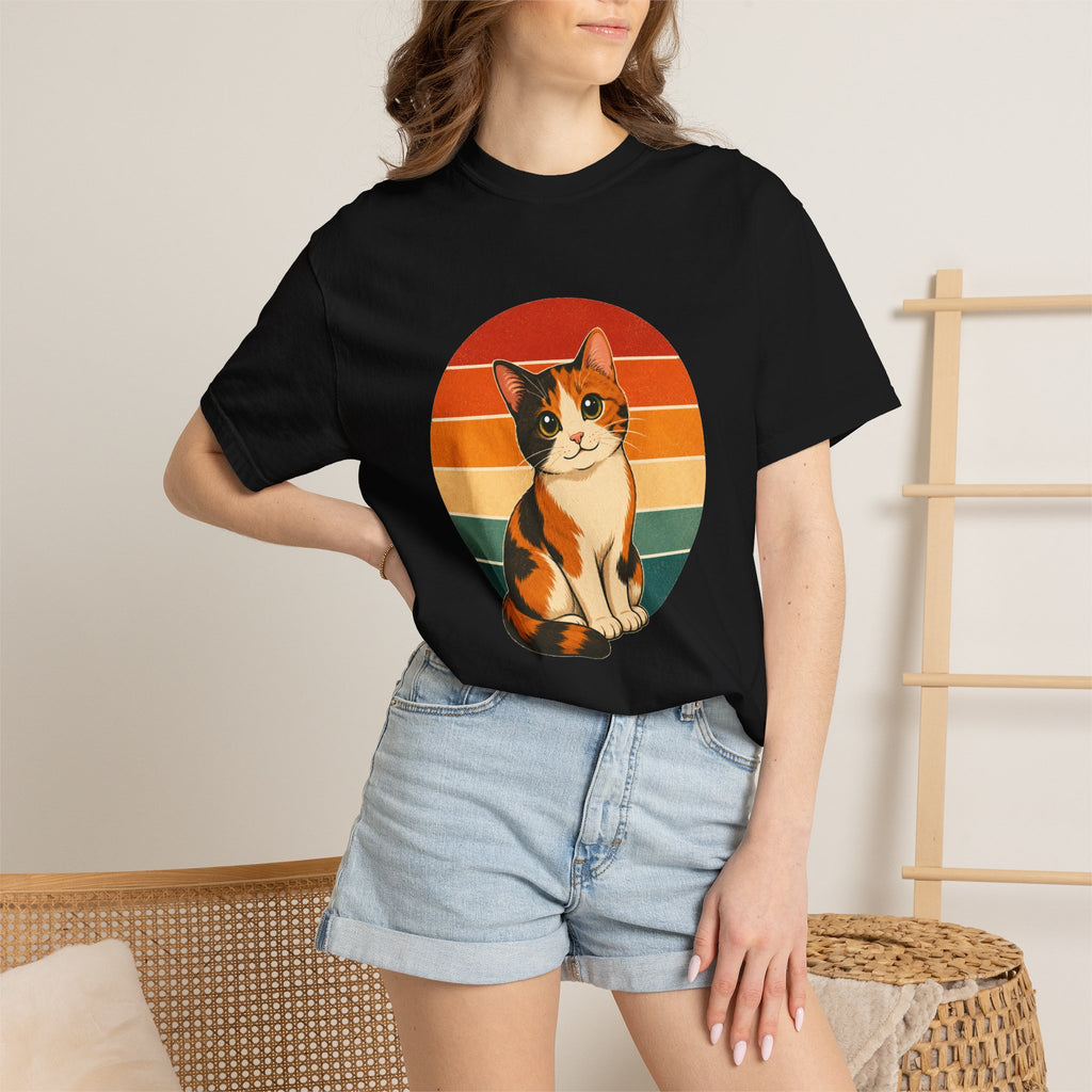 PawJoy Calico Cat Retro Sunset Tee