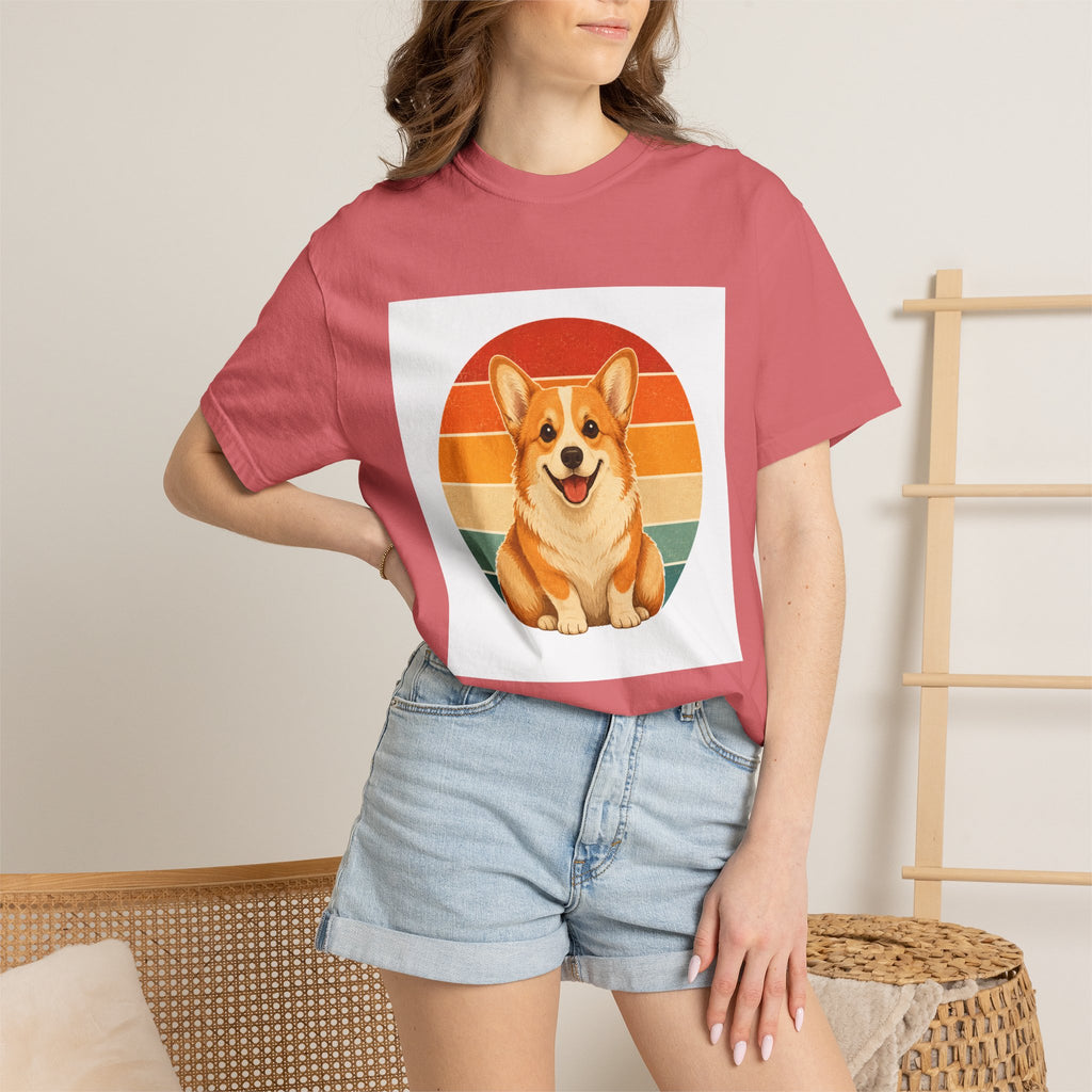 PawJoy Corgi Retro Sunset Tee