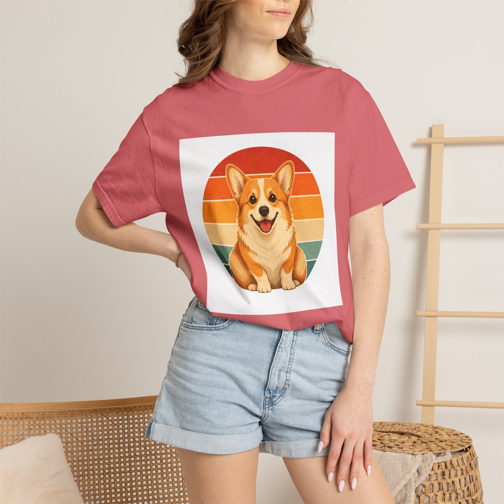PawJoy Corgi Retro Sunset Tee