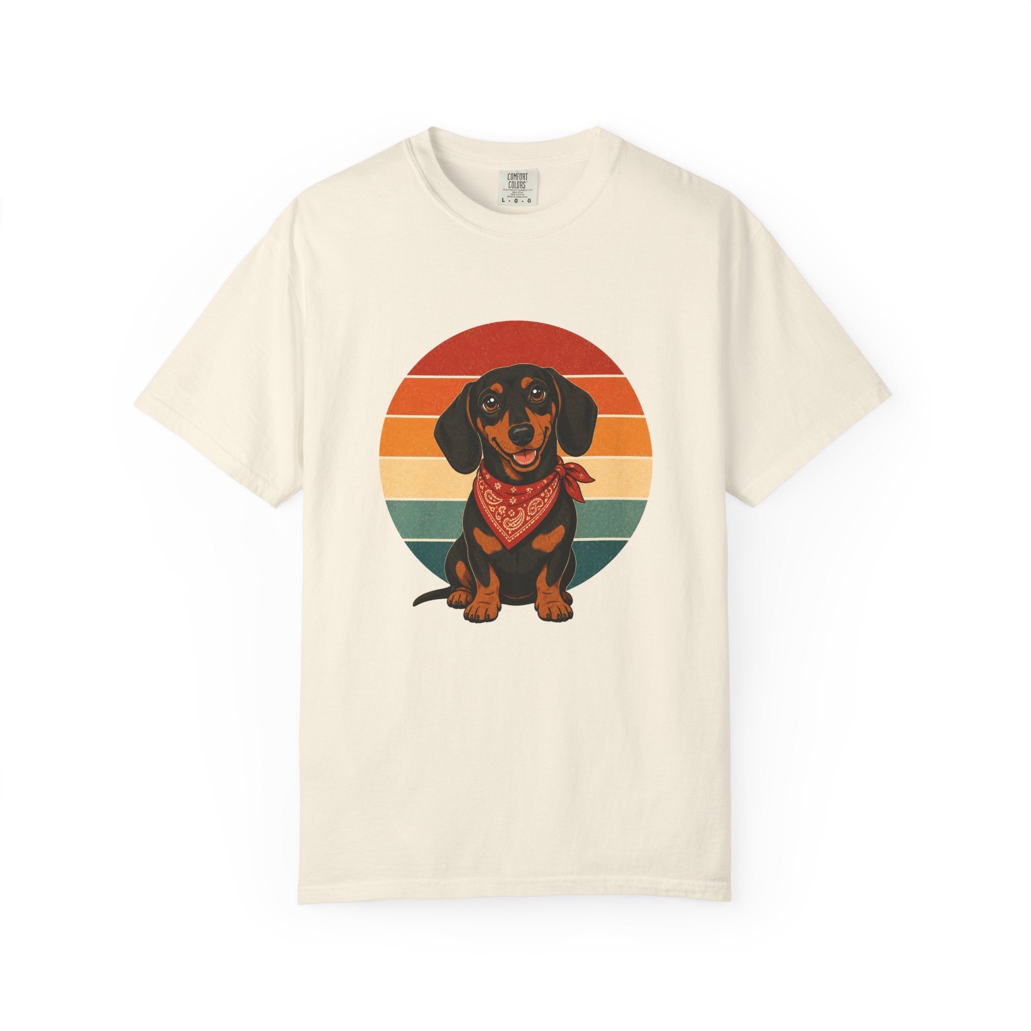 PawJoy Dachshund Bandana Retro Sunset Tee