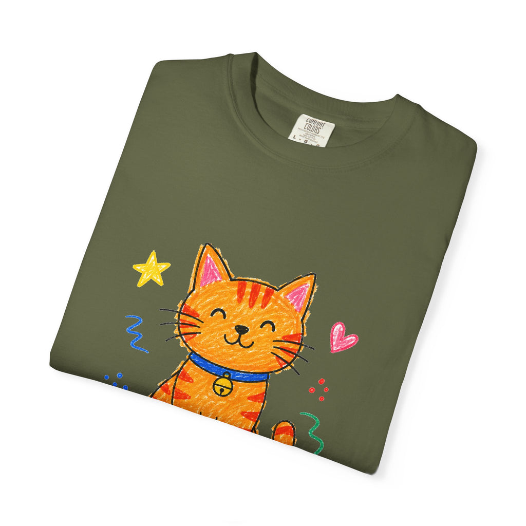 PawJoy Tabby Cat Custom Name Crayon Tee