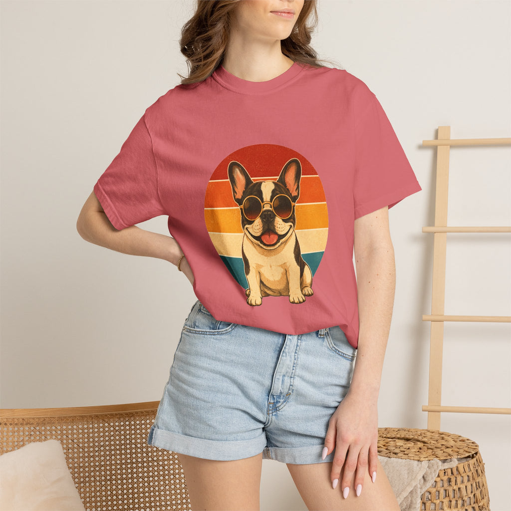 PawJoy French Bulldog Shades Retro Sunset Tee