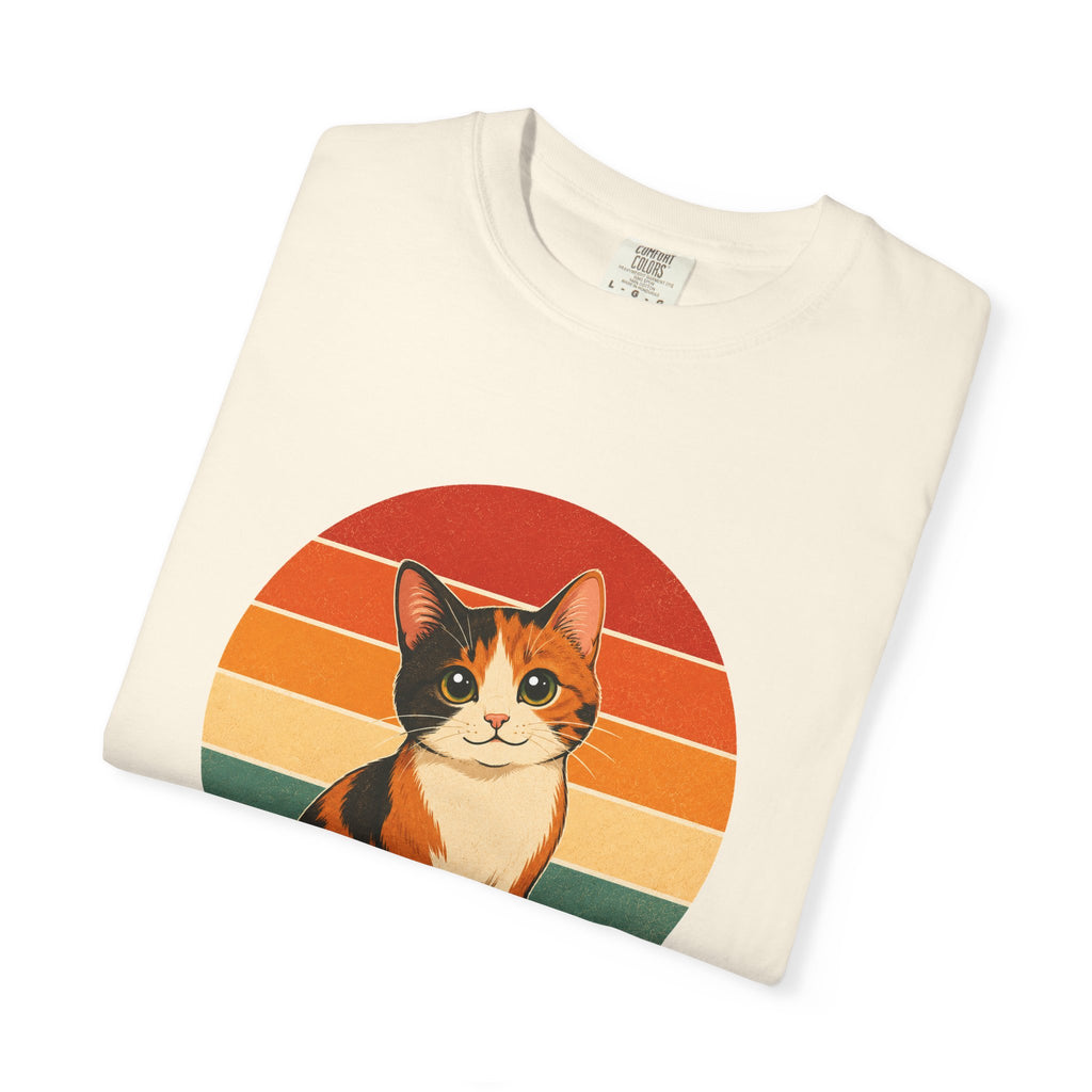 PawJoy Calico Cat Retro Sunset Tee