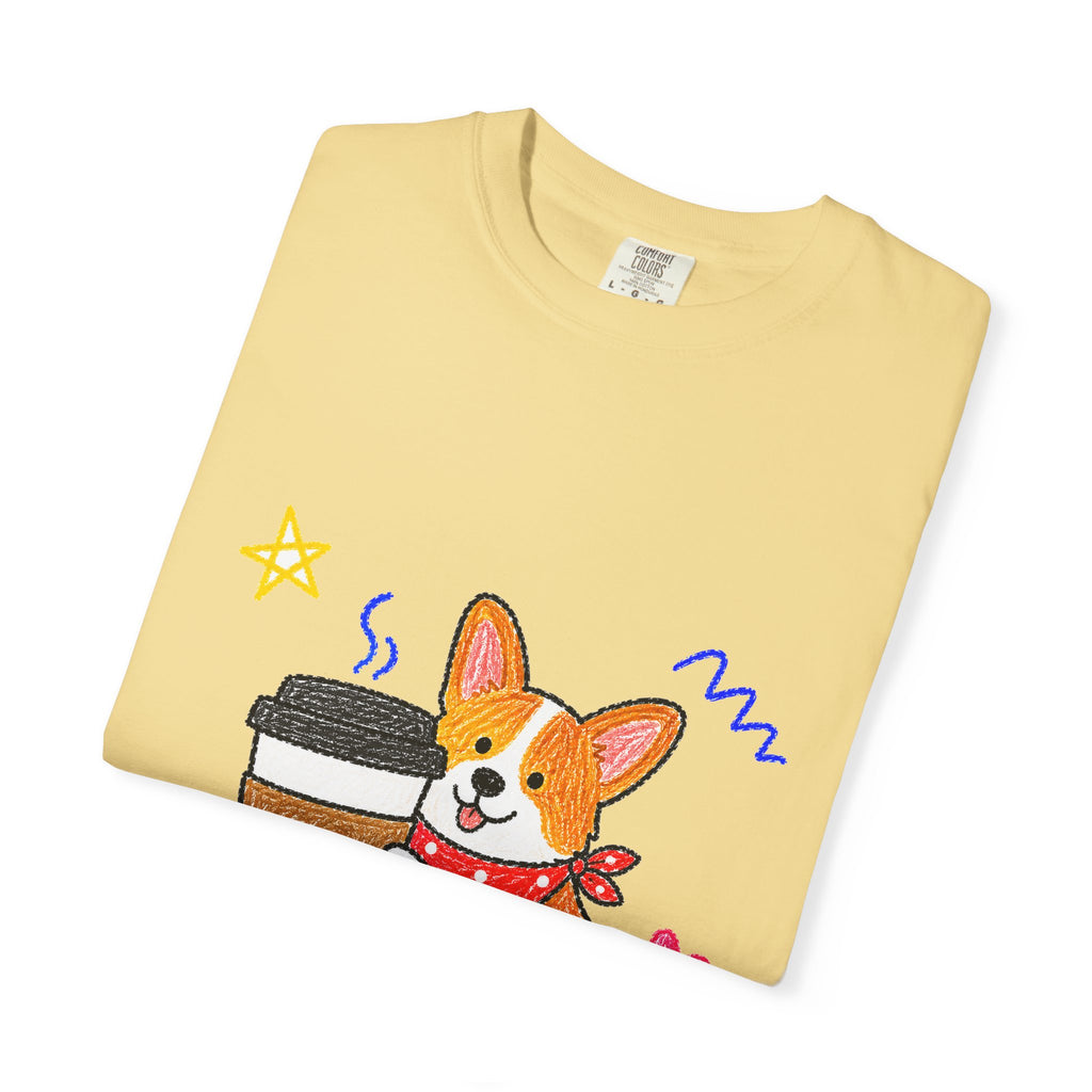 PawJoy Corgi Coffee Crayon Tee