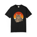 PawJoy Grey Tabby Cat Retro Sunset Tee