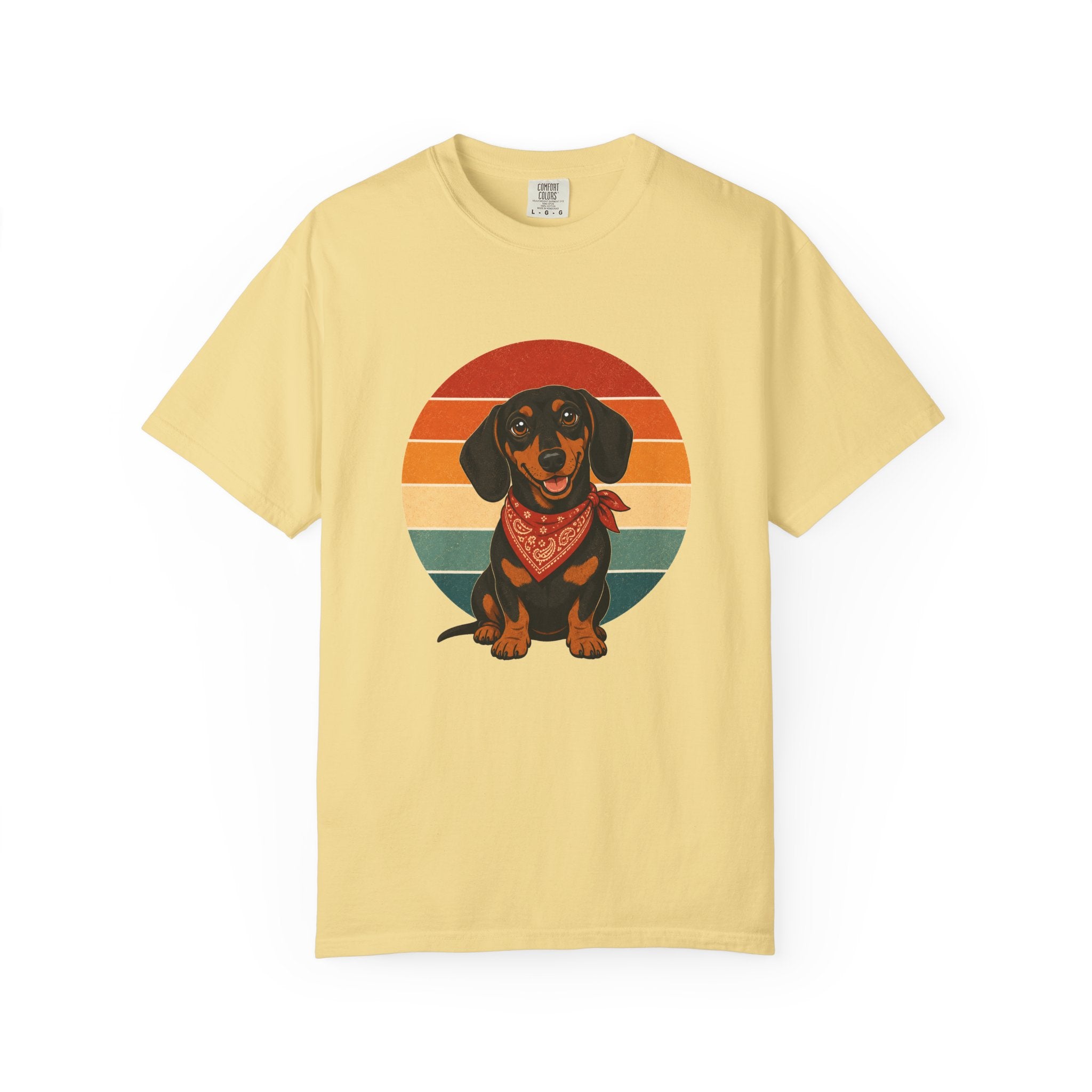 PawJoy Dachshund Bandana Retro Sunset Tee