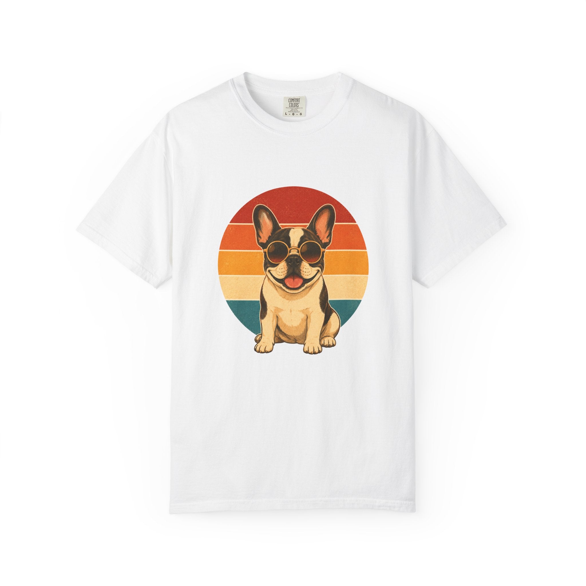 PawJoy French Bulldog Shades Retro Sunset Tee