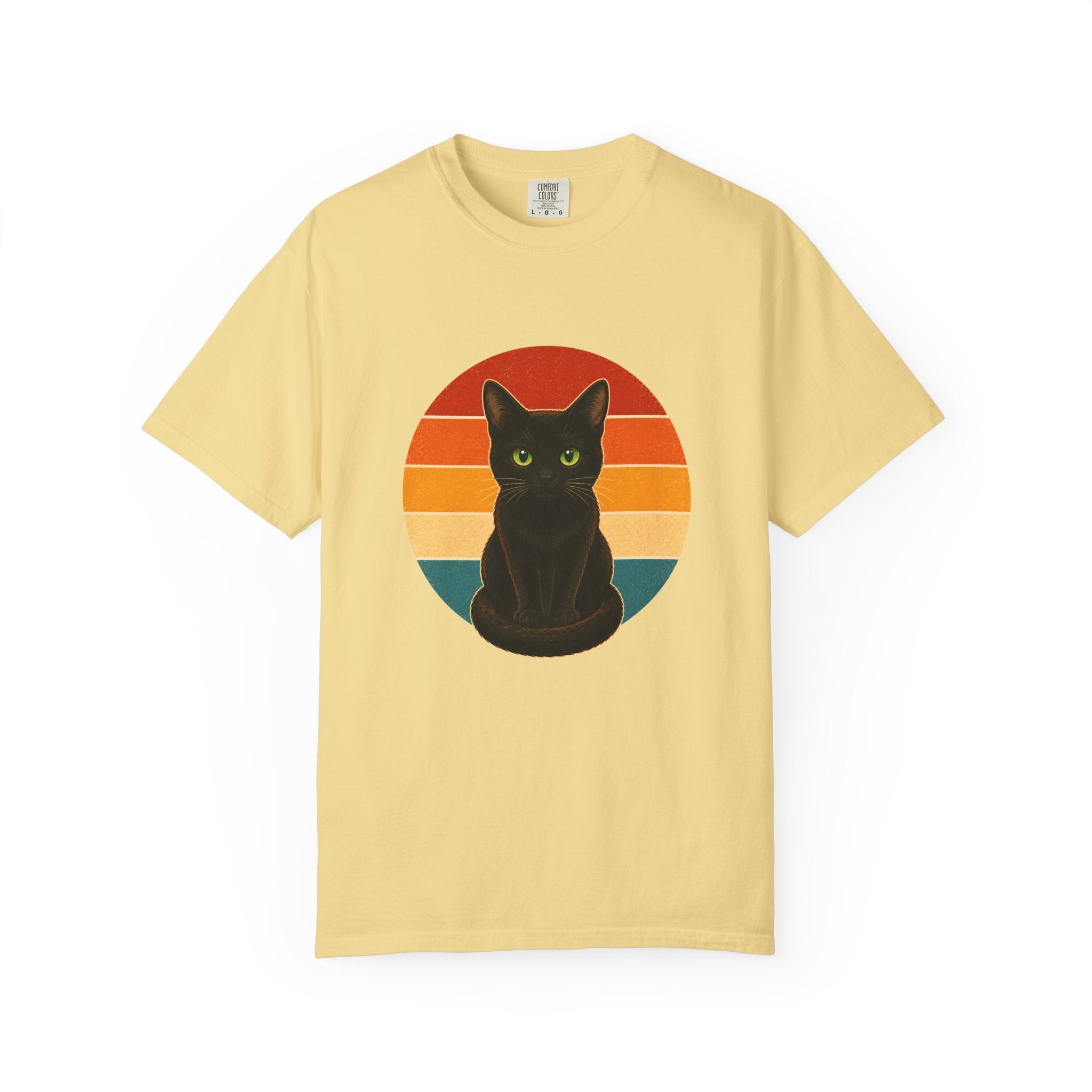 PawJoy Black Cat Retro Sunset Tee