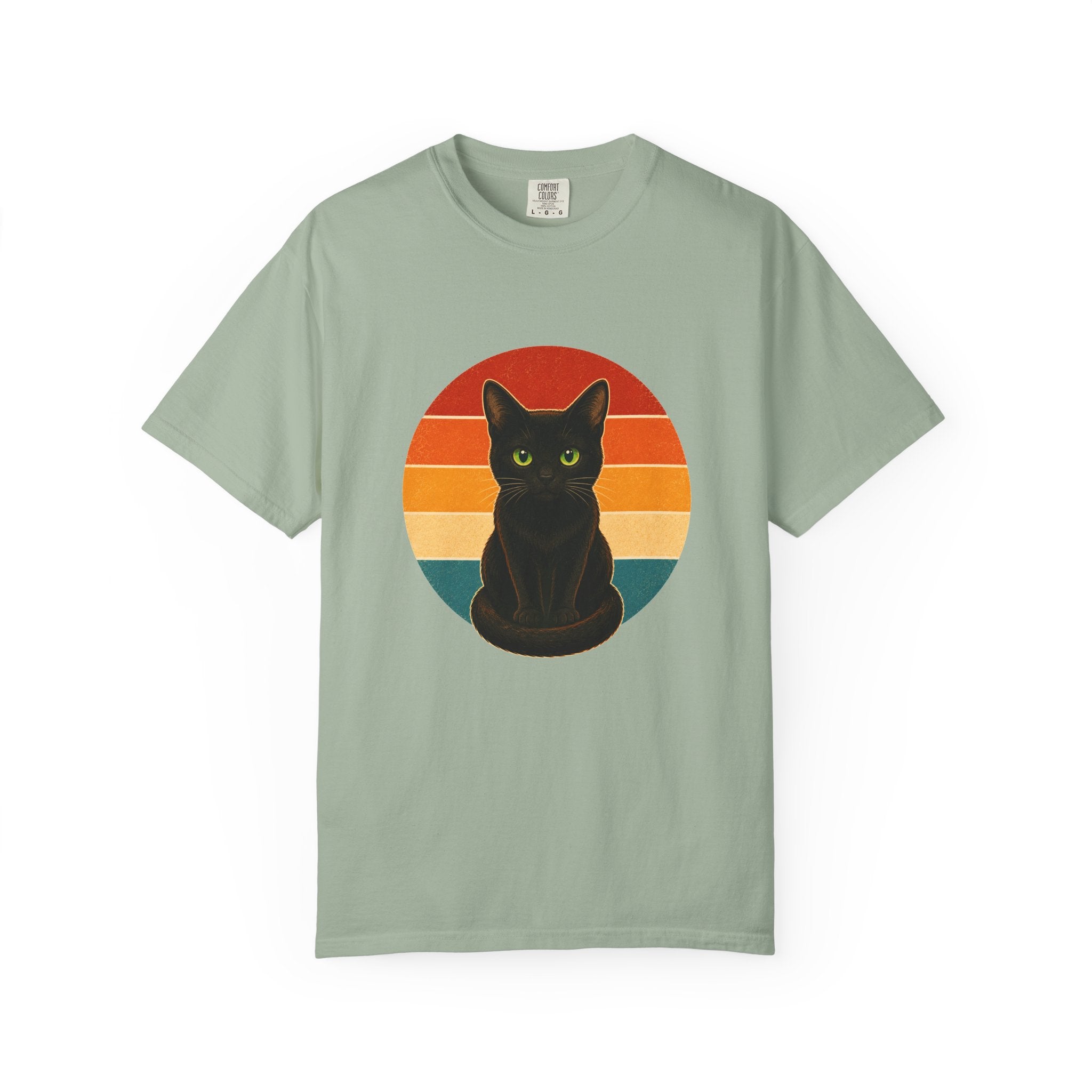 PawJoy Black Cat Retro Sunset Tee