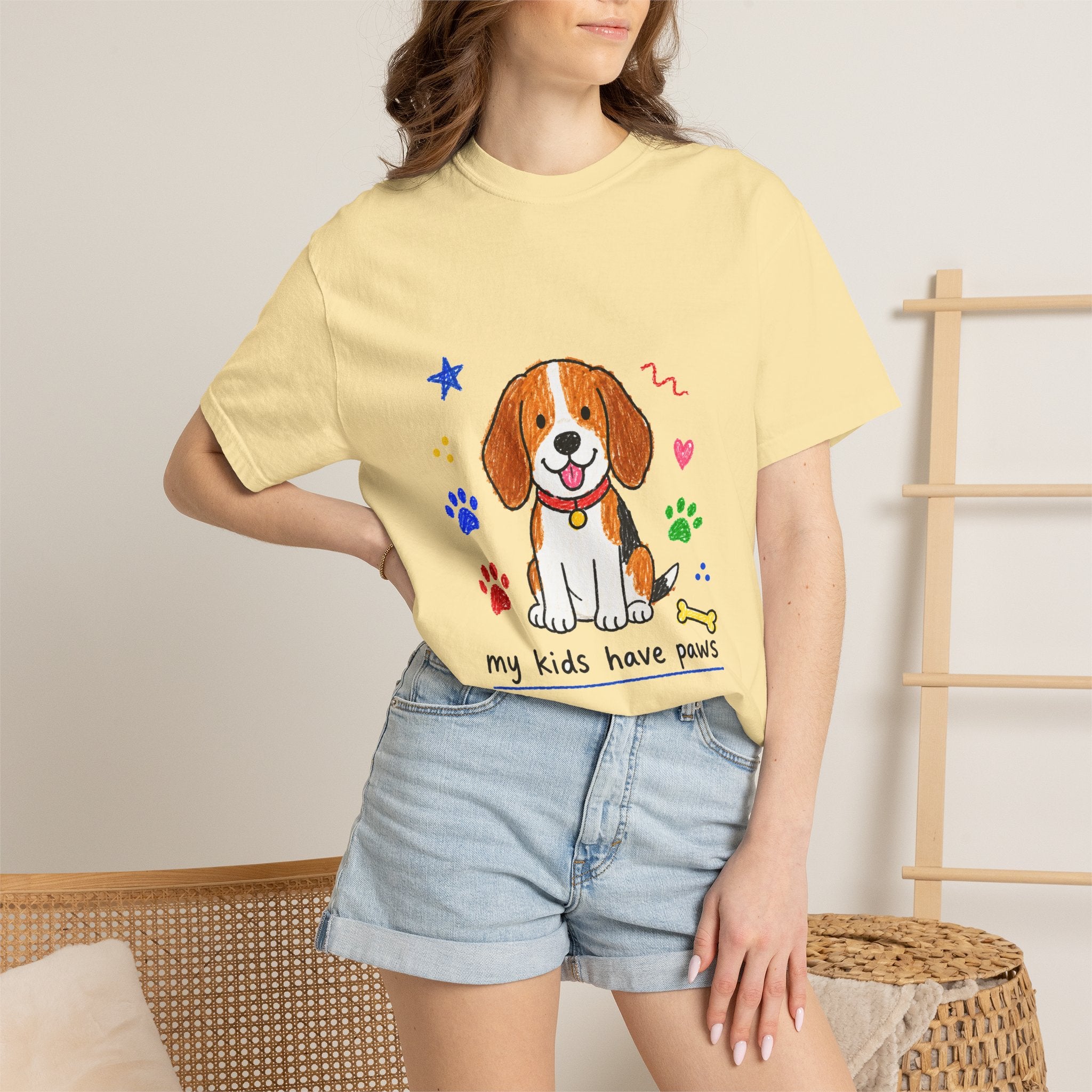 PawJoy Beagle My Kids Have Paws Crayon Tee