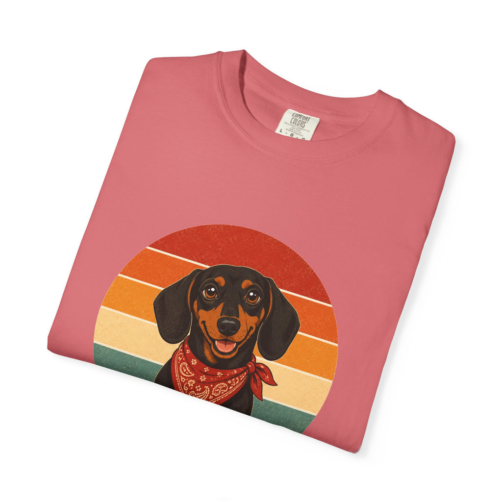 PawJoy Dachshund Bandana Retro Sunset Tee
