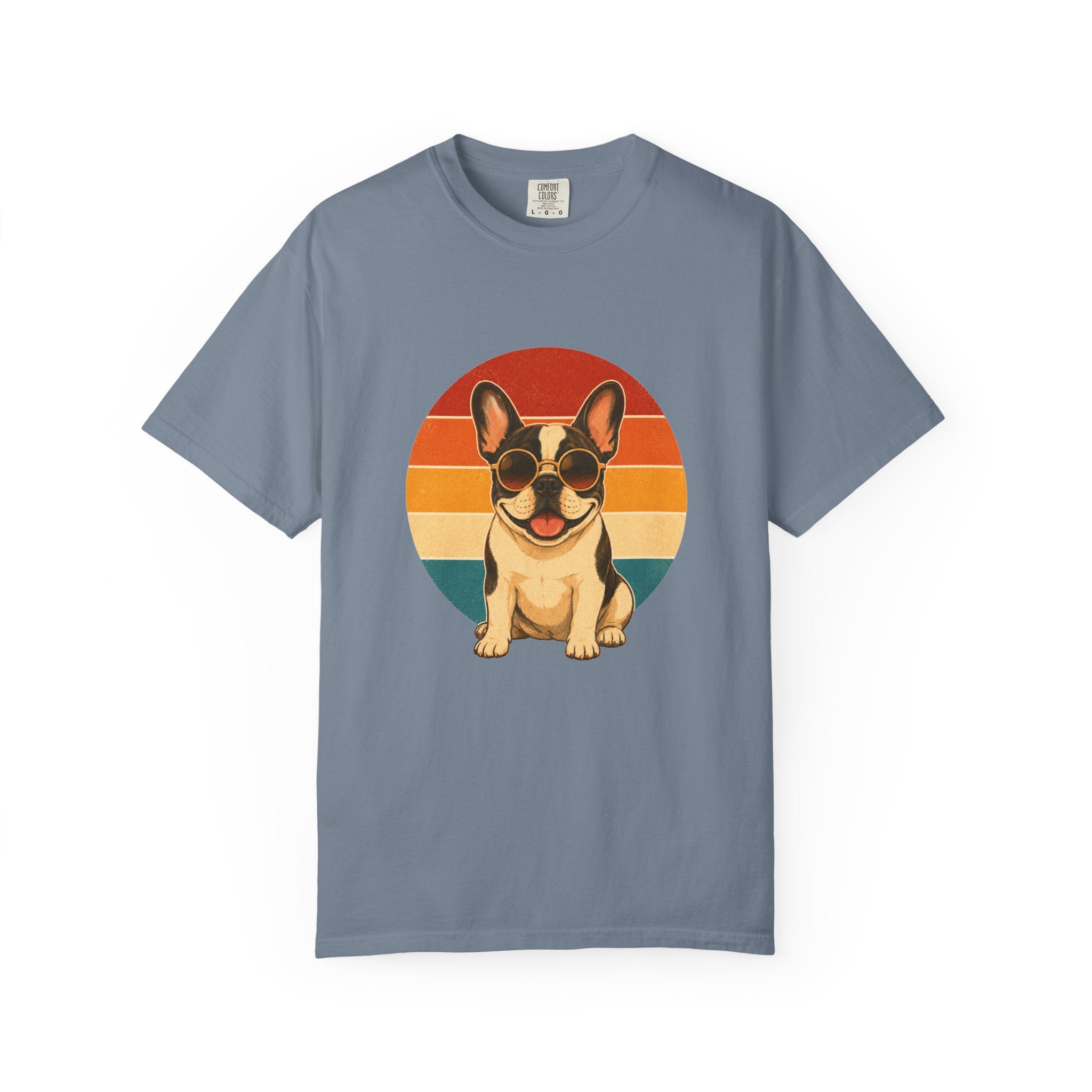 PawJoy French Bulldog Shades Retro Sunset Tee
