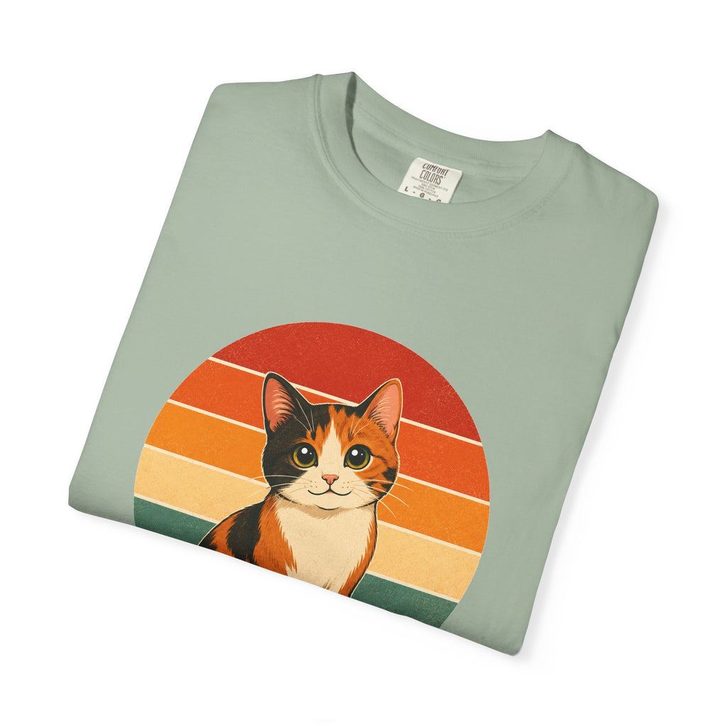 PawJoy Calico Cat Retro Sunset Tee