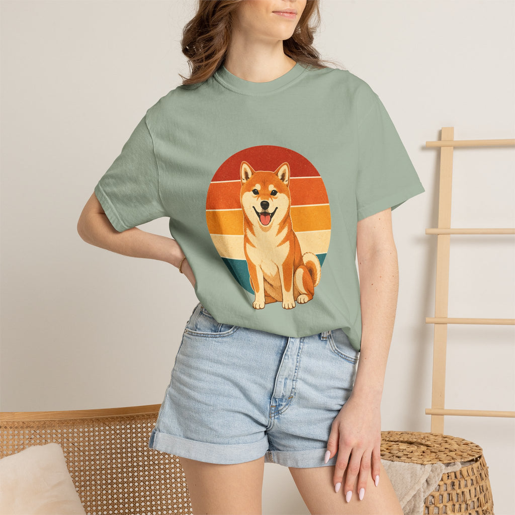 PawJoy Shiba Inu Retro Sunset Tee