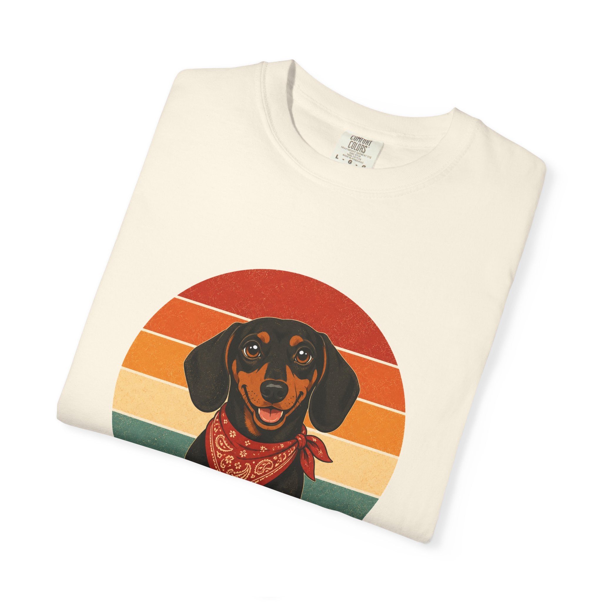 PawJoy Dachshund Bandana Retro Sunset Tee