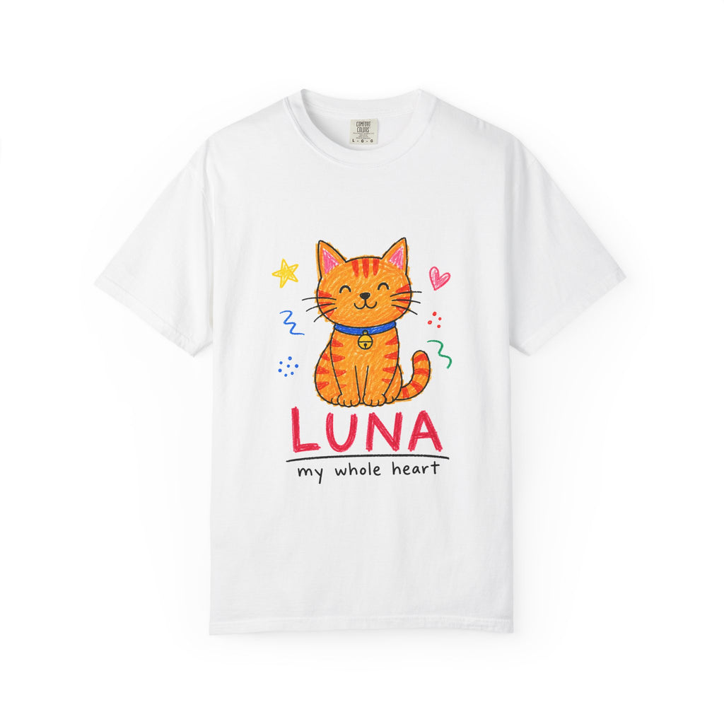 PawJoy Tabby Cat Custom Name Crayon Tee