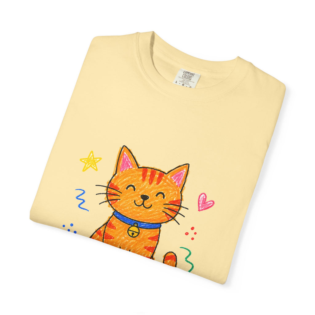 PawJoy Tabby Cat Custom Name Crayon Tee