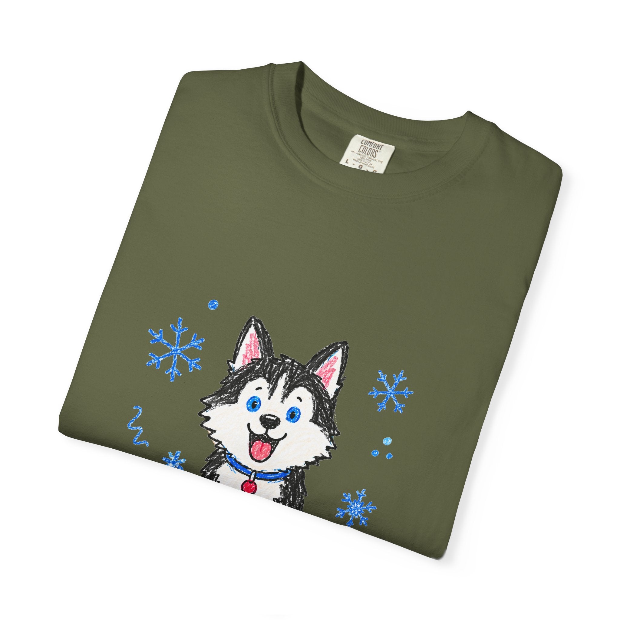 PawJoy Husky Snow Crayon Tee