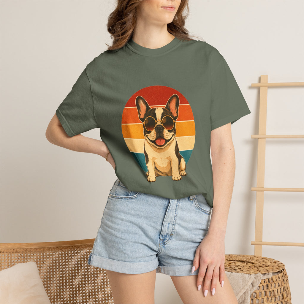 PawJoy French Bulldog Shades Retro Sunset Tee