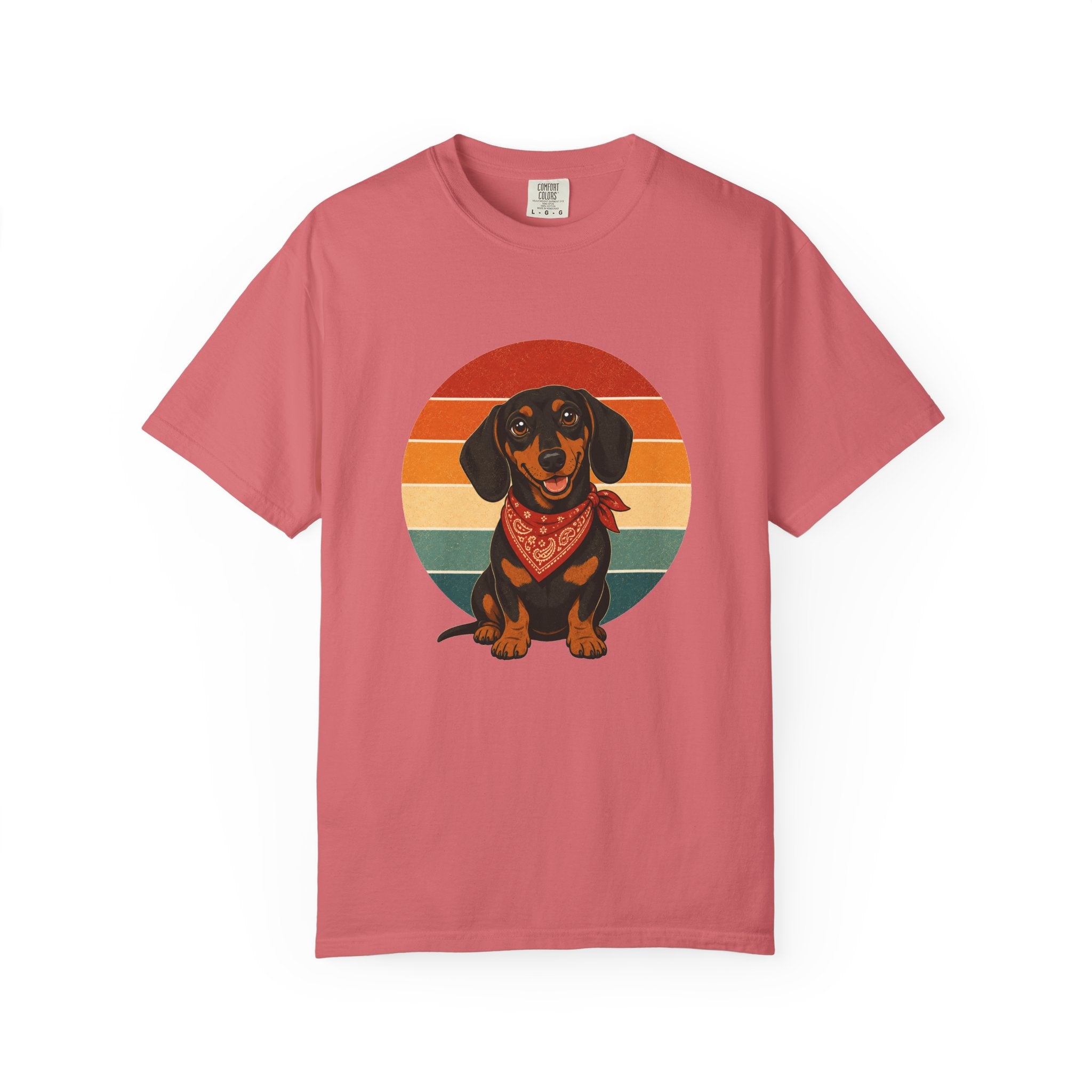 PawJoy Dachshund Bandana Retro Sunset Tee