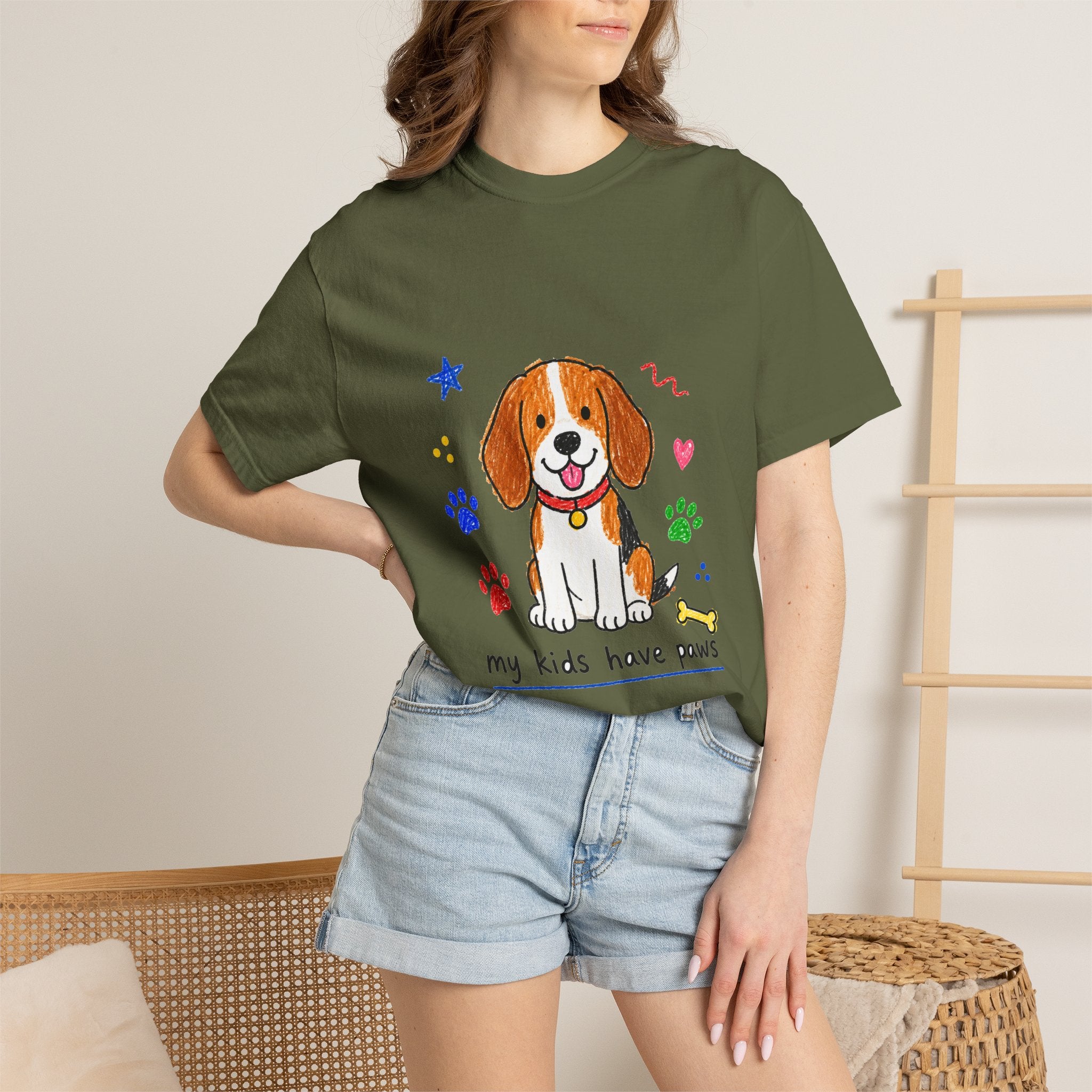 PawJoy Beagle My Kids Have Paws Crayon Tee