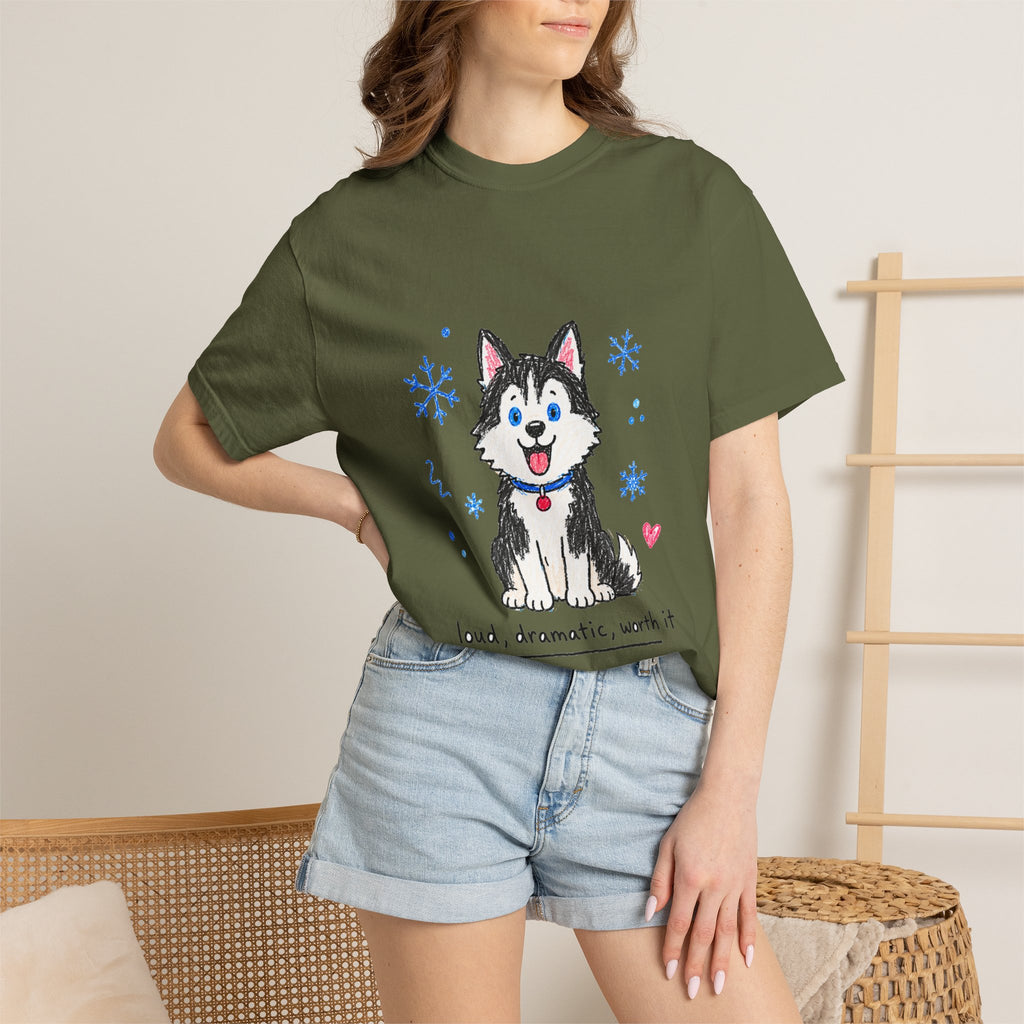 PawJoy Husky Snow Crayon Tee