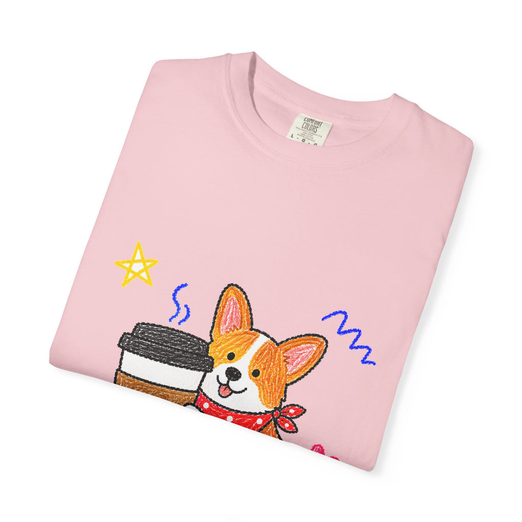 PawJoy Corgi Coffee Crayon Tee