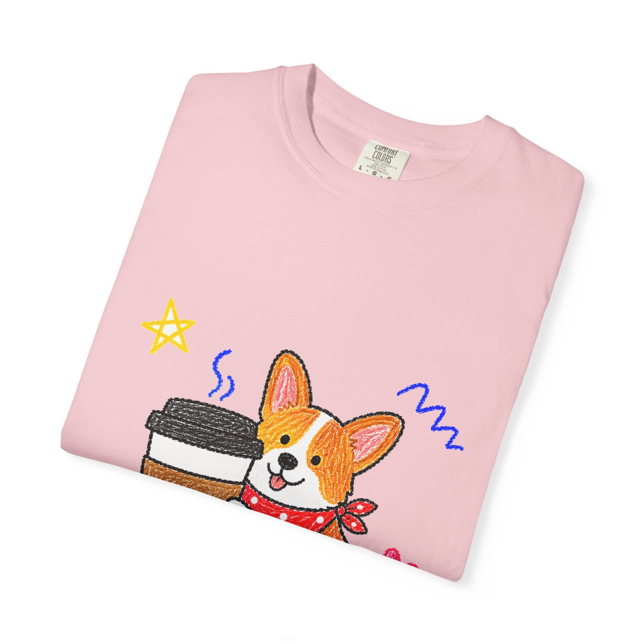 PawJoy Corgi Coffee Crayon Tee