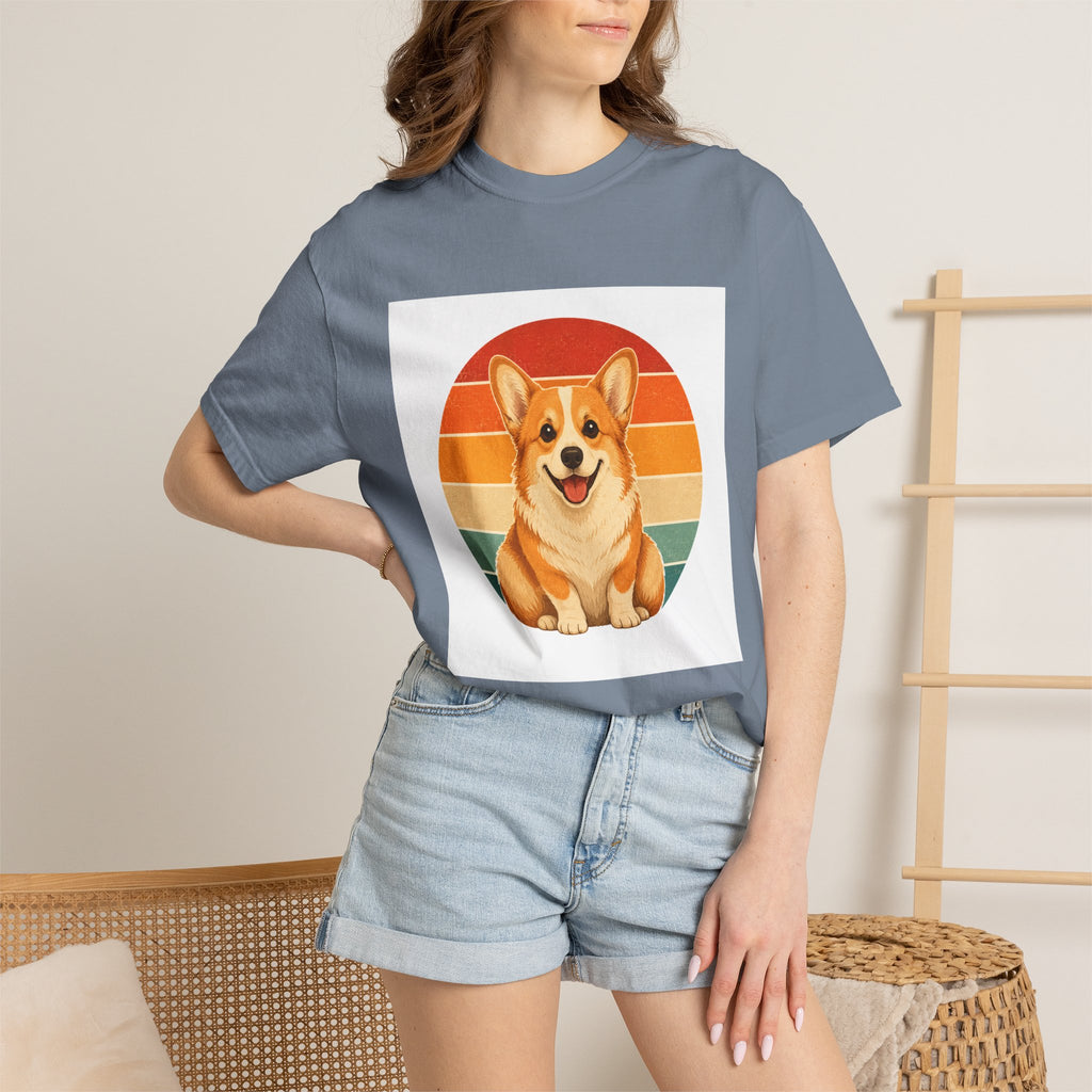 PawJoy Corgi Retro Sunset Tee