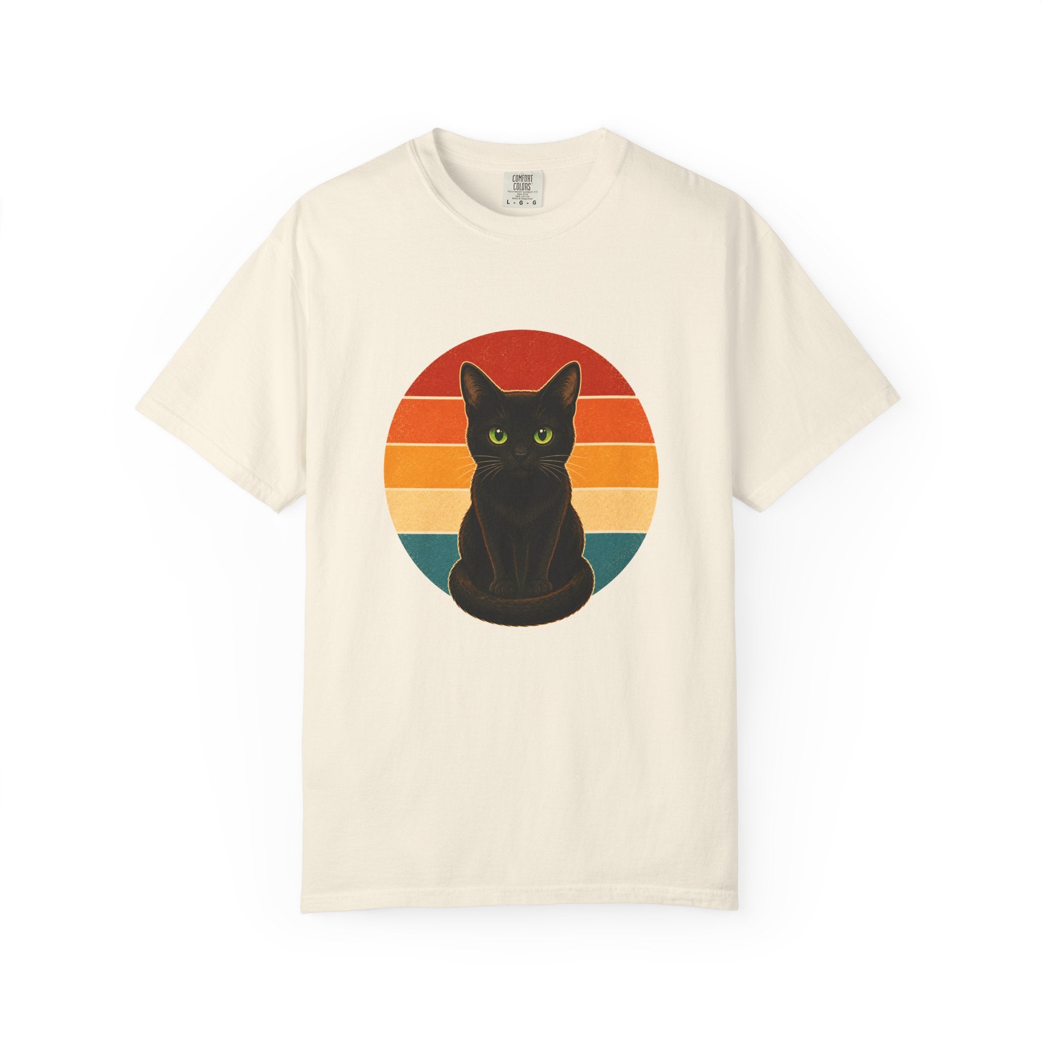 PawJoy Black Cat Retro Sunset Tee