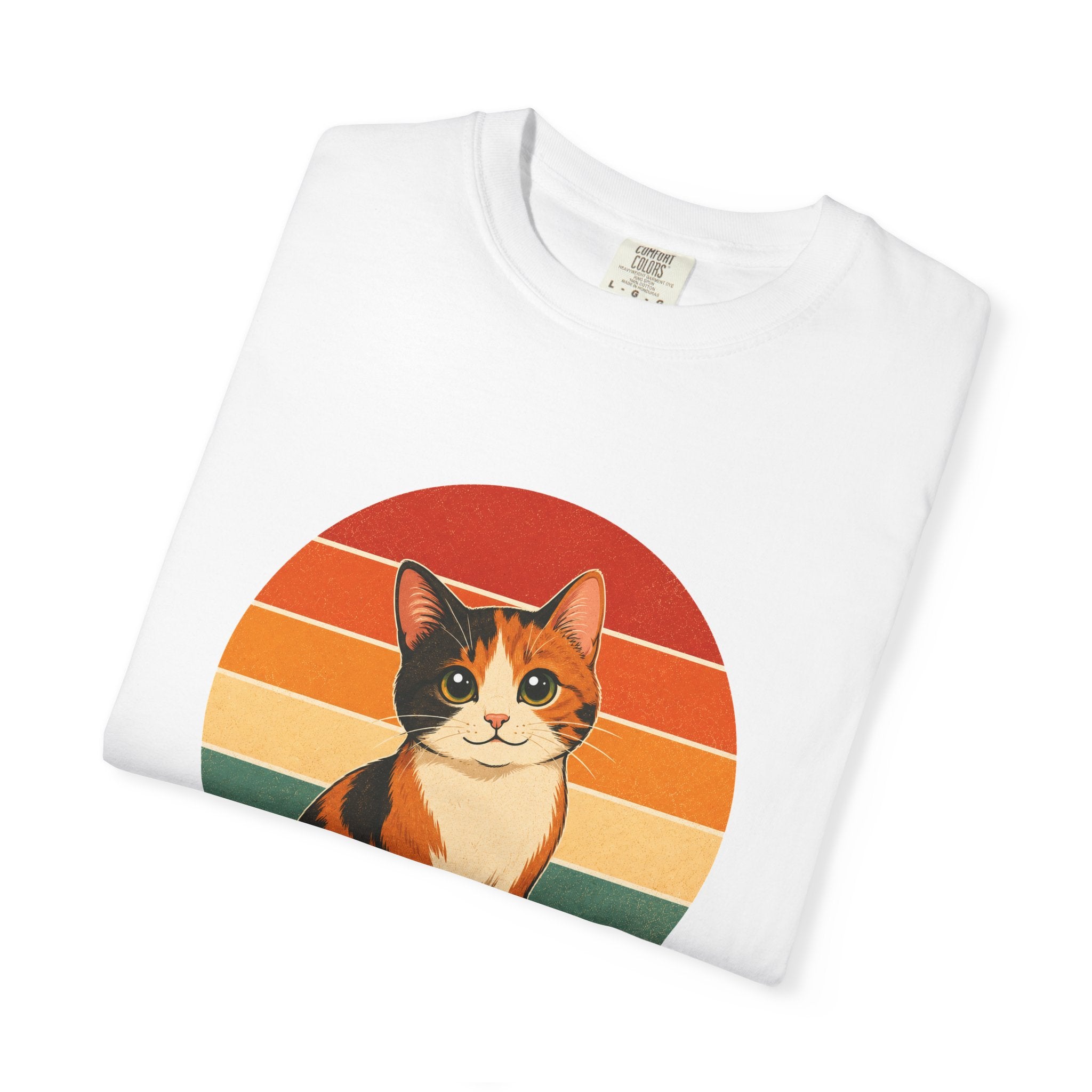 PawJoy Calico Cat Retro Sunset Tee