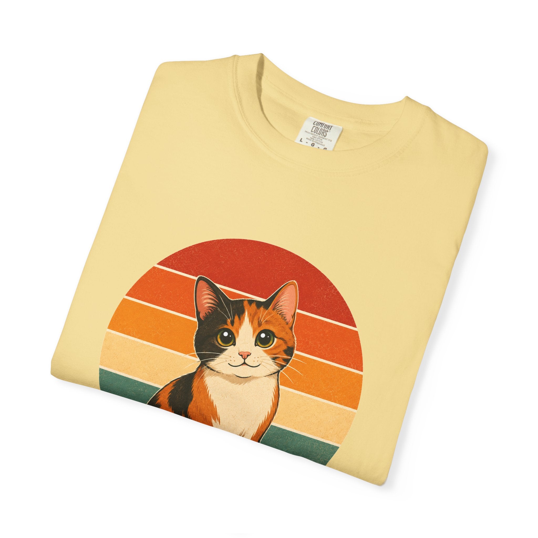 PawJoy Calico Cat Retro Sunset Tee
