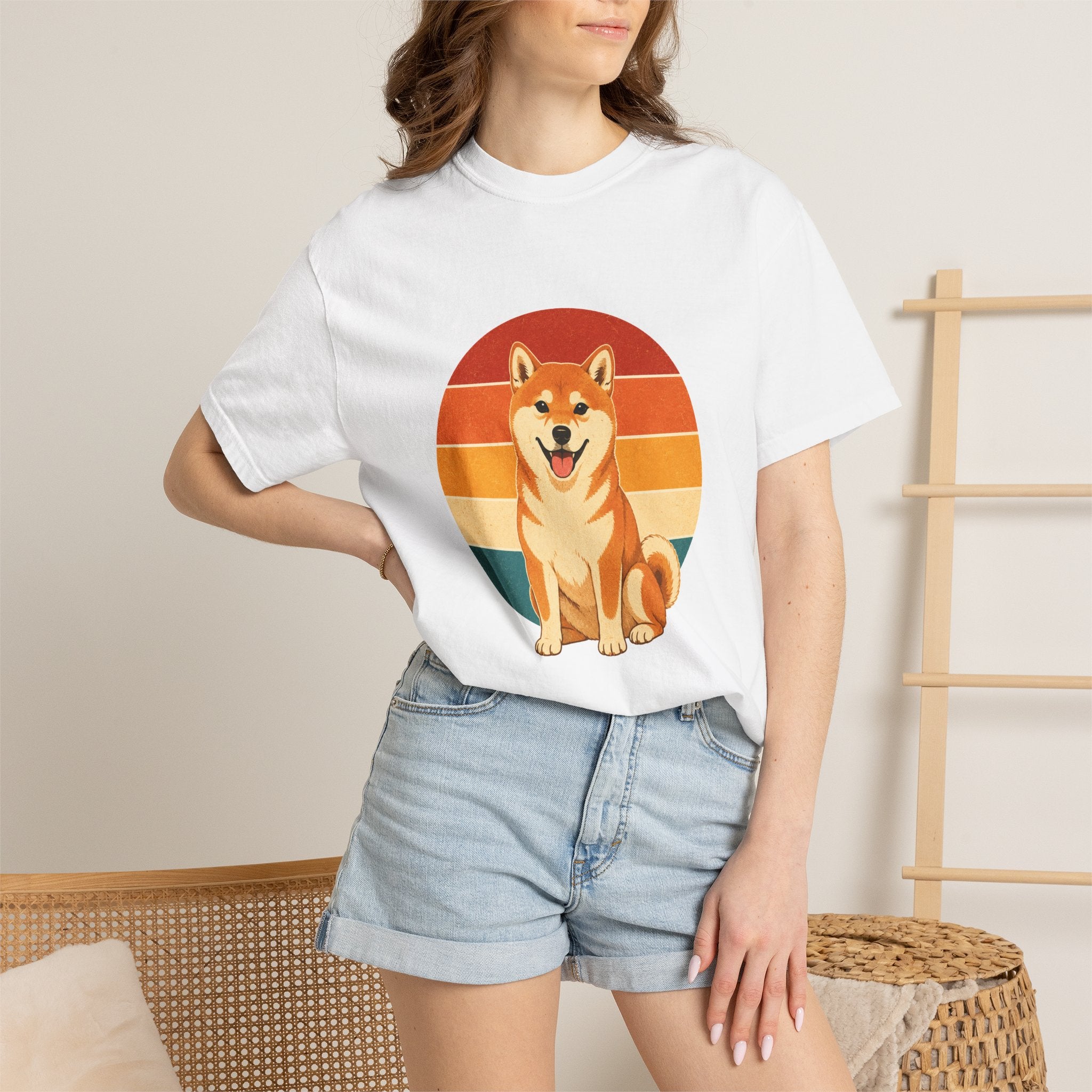 PawJoy Shiba Inu Retro Sunset Tee
