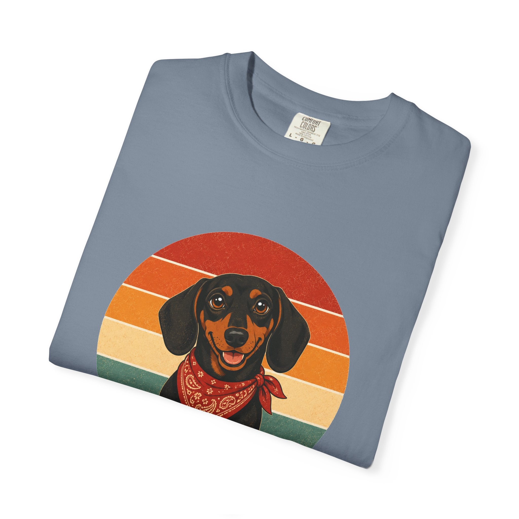 PawJoy Dachshund Bandana Retro Sunset Tee