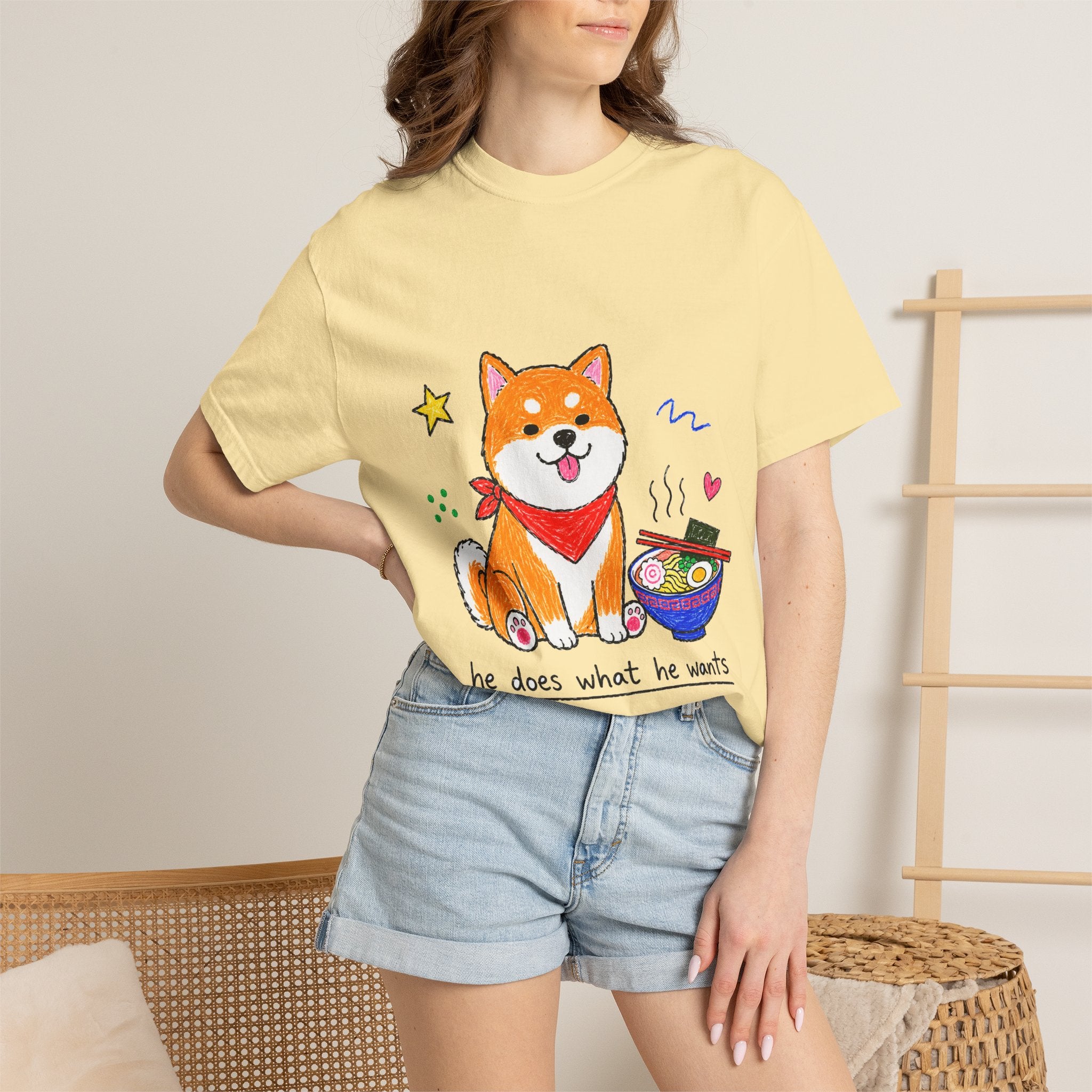 PawJoy Shiba Inu Ramen Crayon Tee