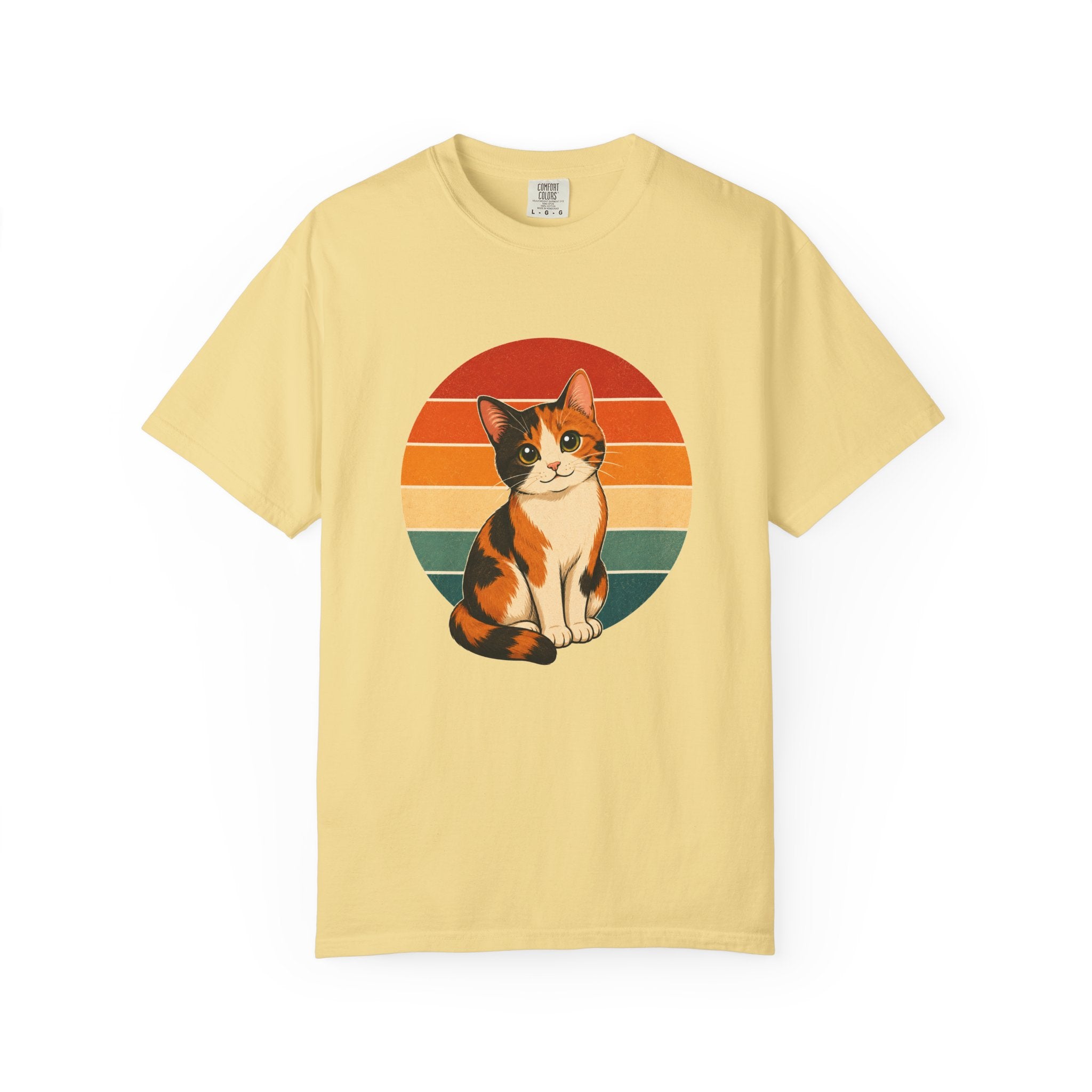 PawJoy Calico Cat Retro Sunset Tee