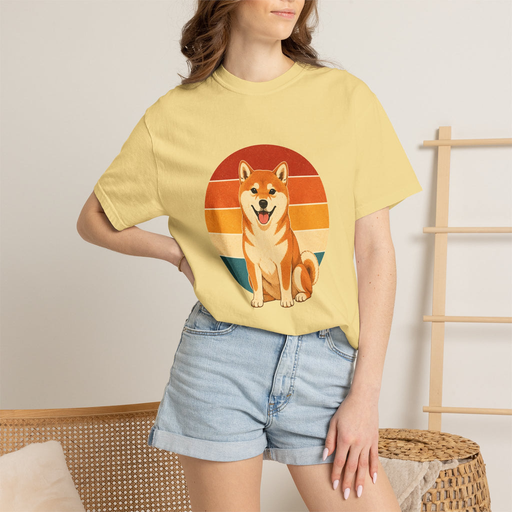 PawJoy Shiba Inu Retro Sunset Tee