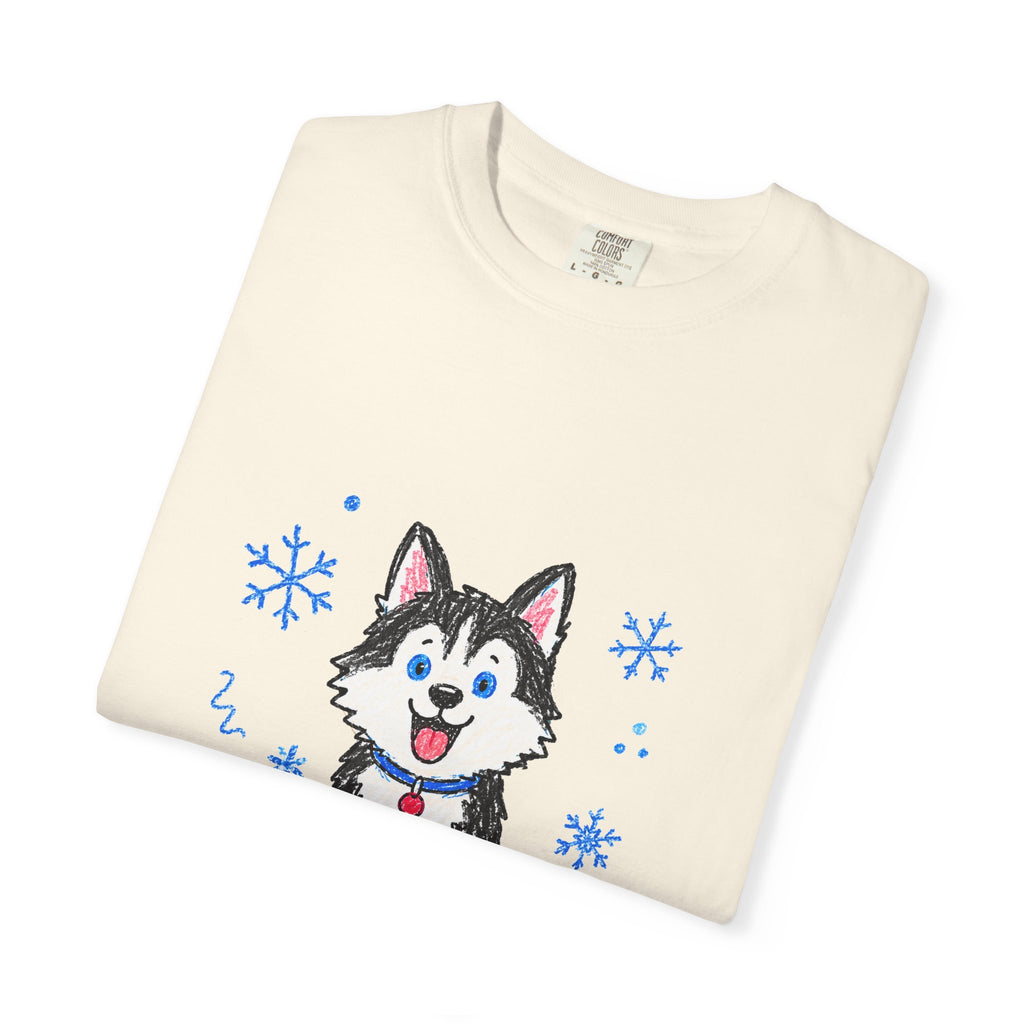 PawJoy Husky Snow Crayon Tee