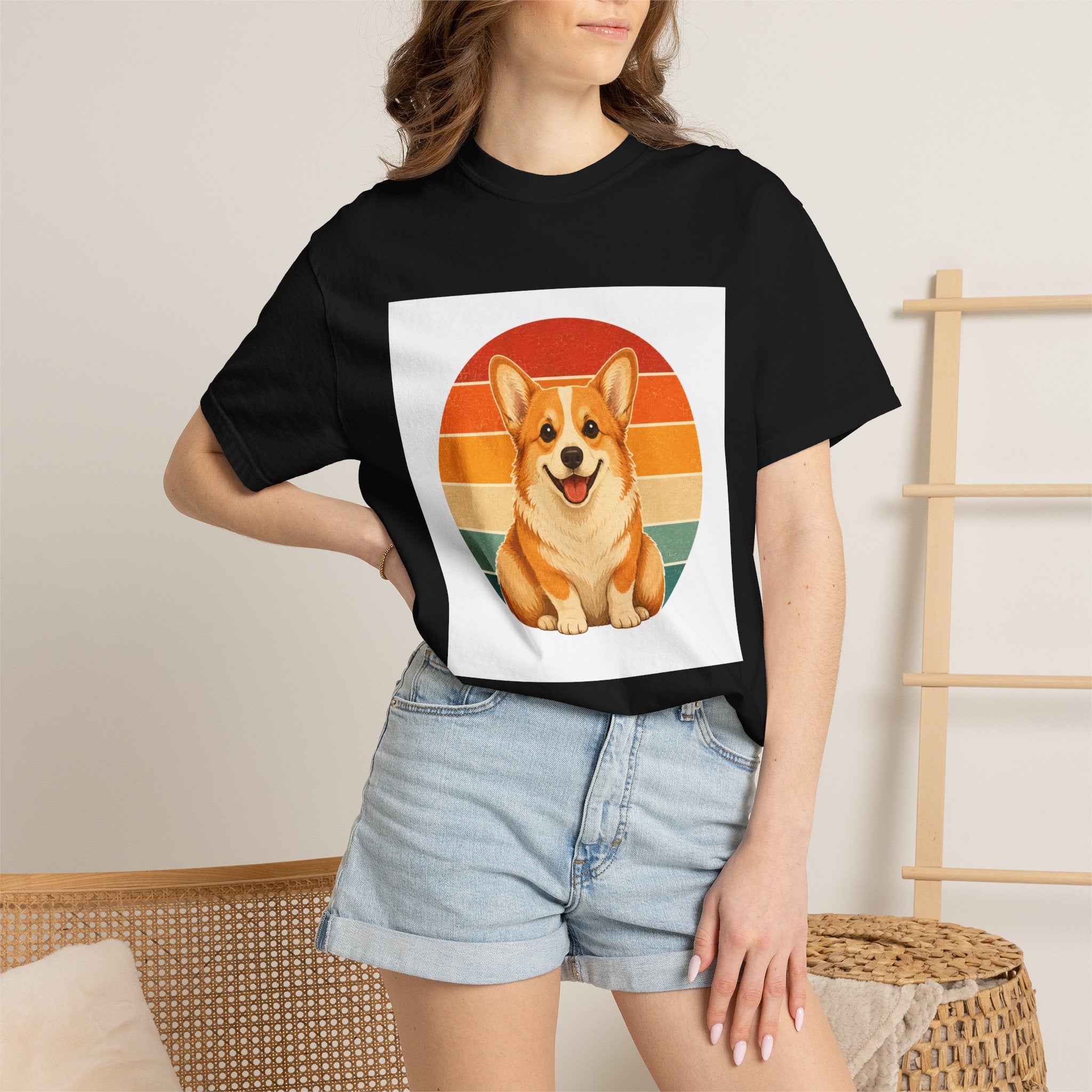 PawJoy Corgi Retro Sunset Tee