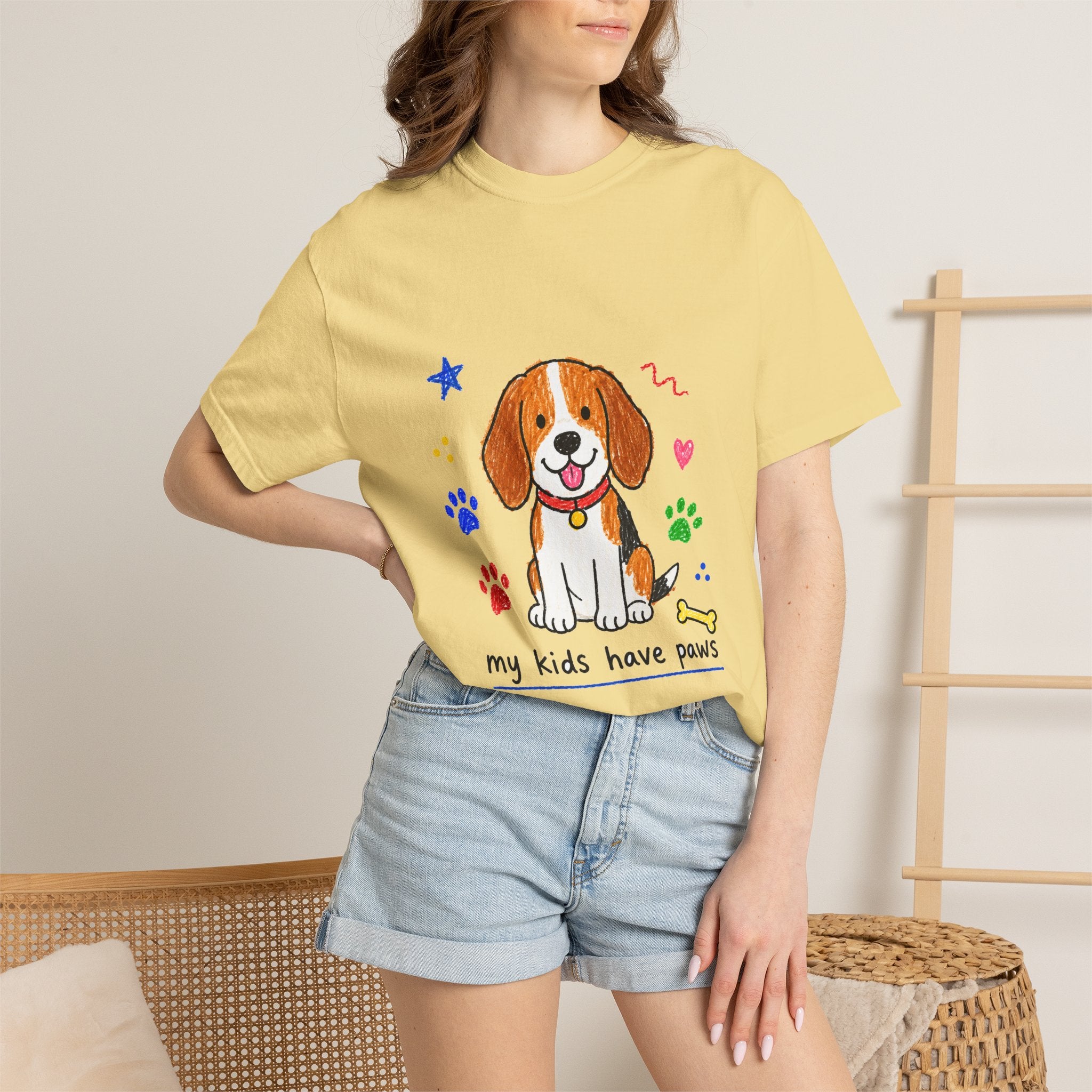 PawJoy Beagle My Kids Have Paws Crayon Tee