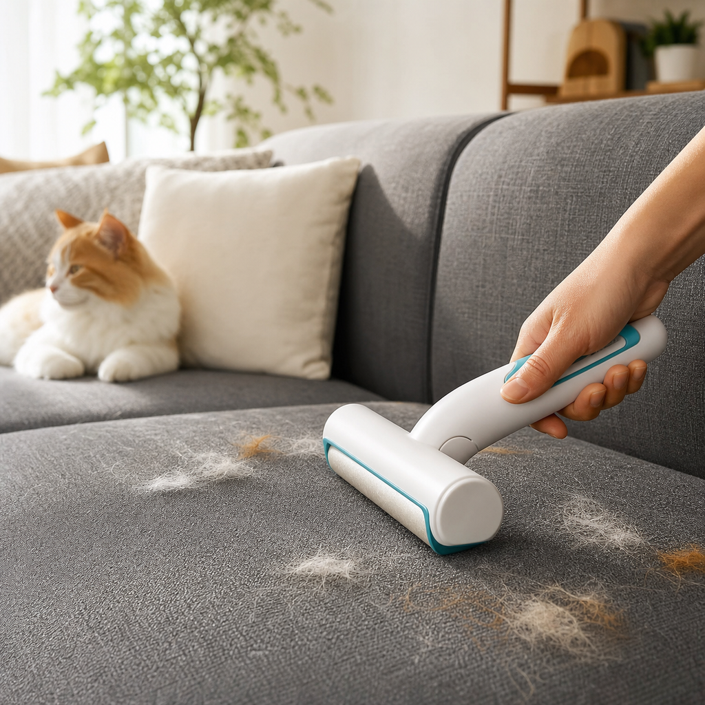 PawJoy Reusable Pet Hair Remover Roller for Couches, Beds & Car Seats